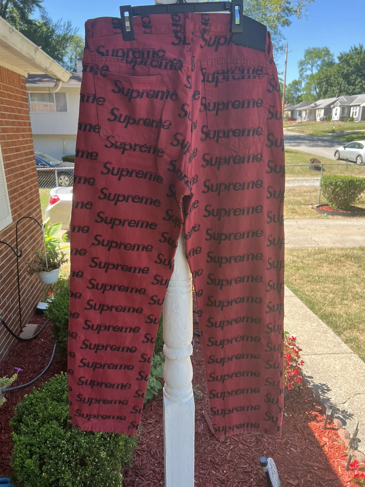 Supreme 21ss Frayed Logos denim