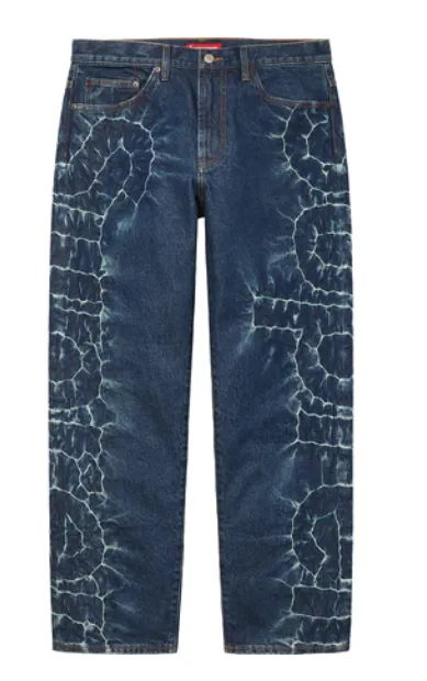 Supreme Shibori Loose Fit Jean Rigid Indigo Size 38 FW23