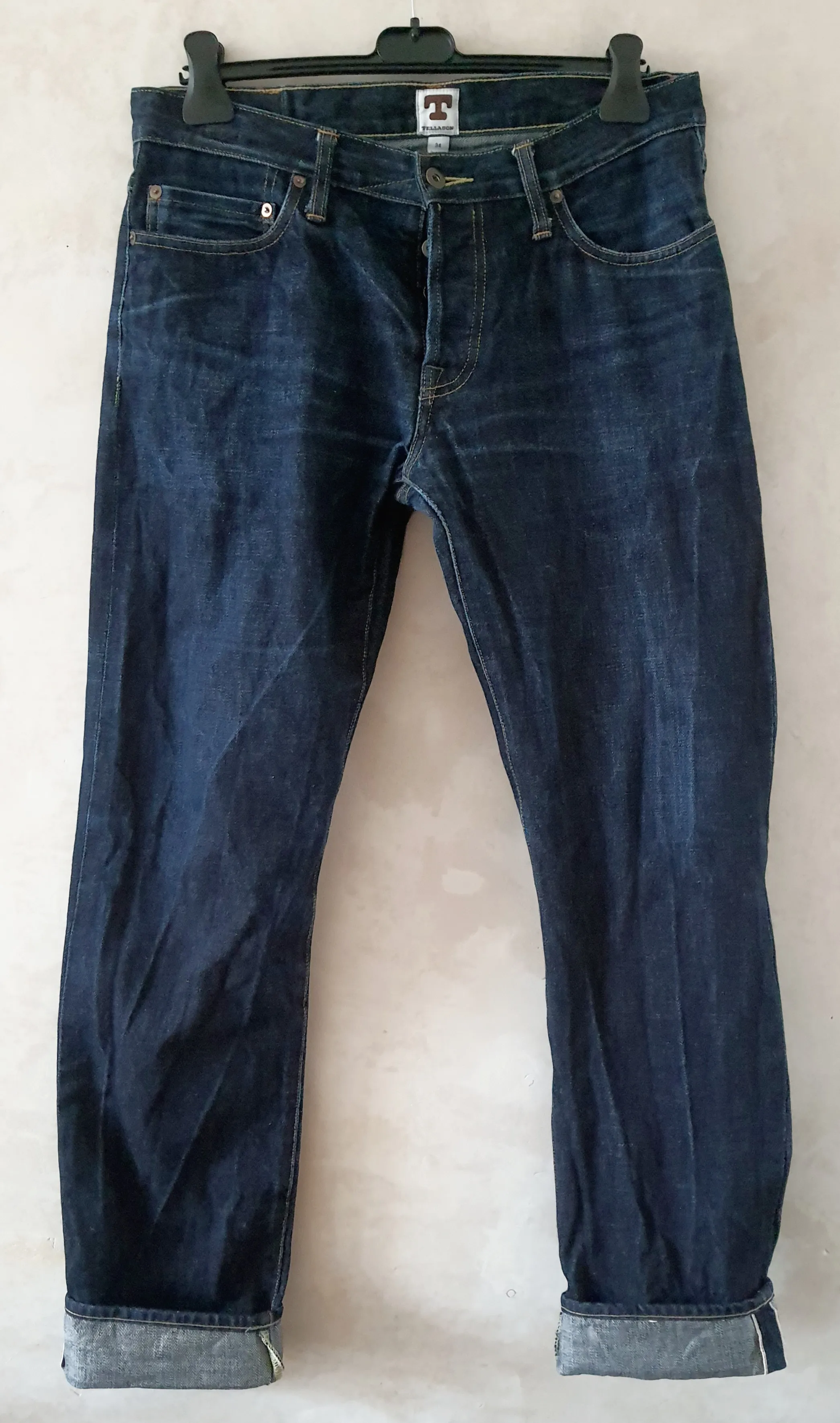 Tellason White Oak Cone Selvedge Slim Straight Jeans 34