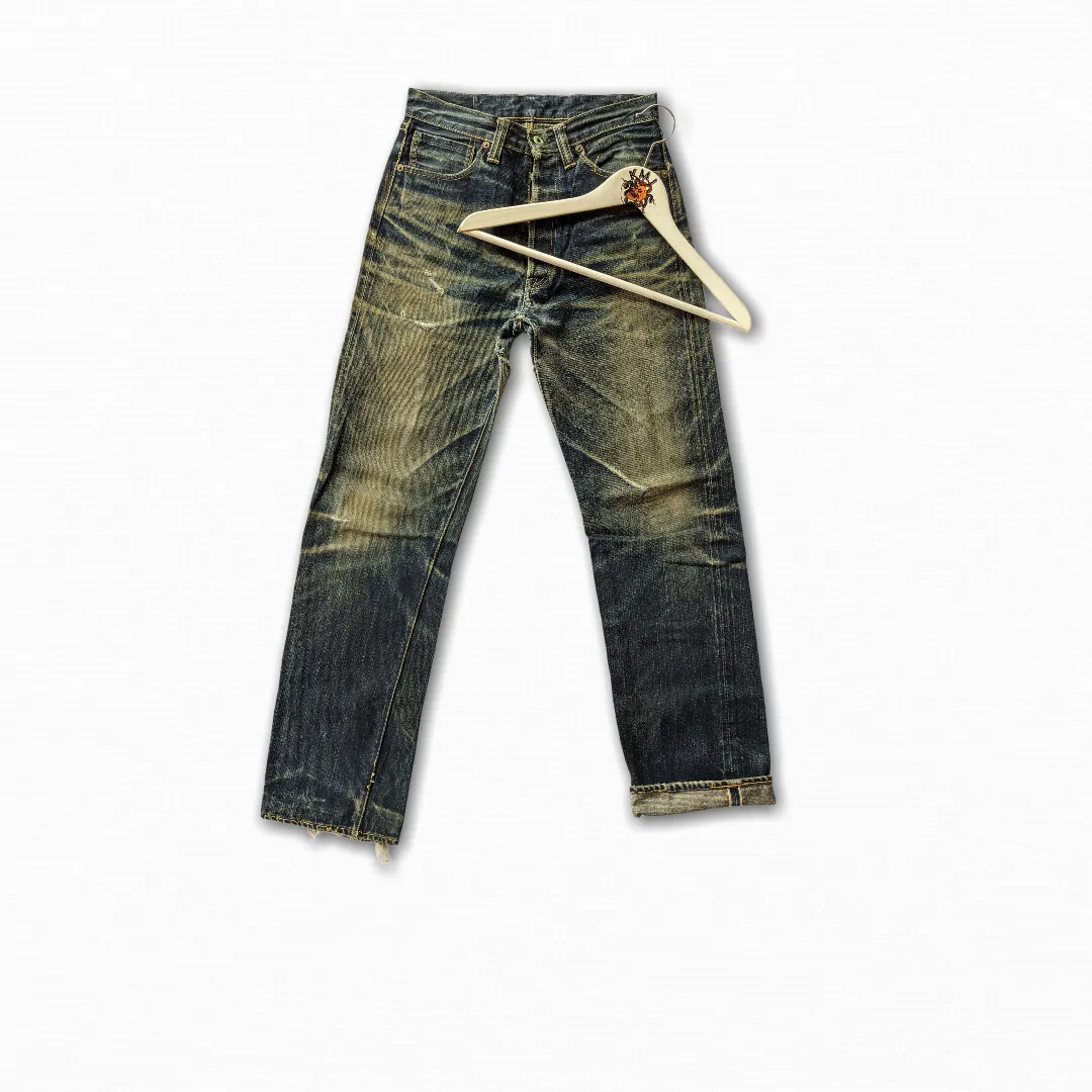 Vintage japanese distressed The Flat Head selvedge denim