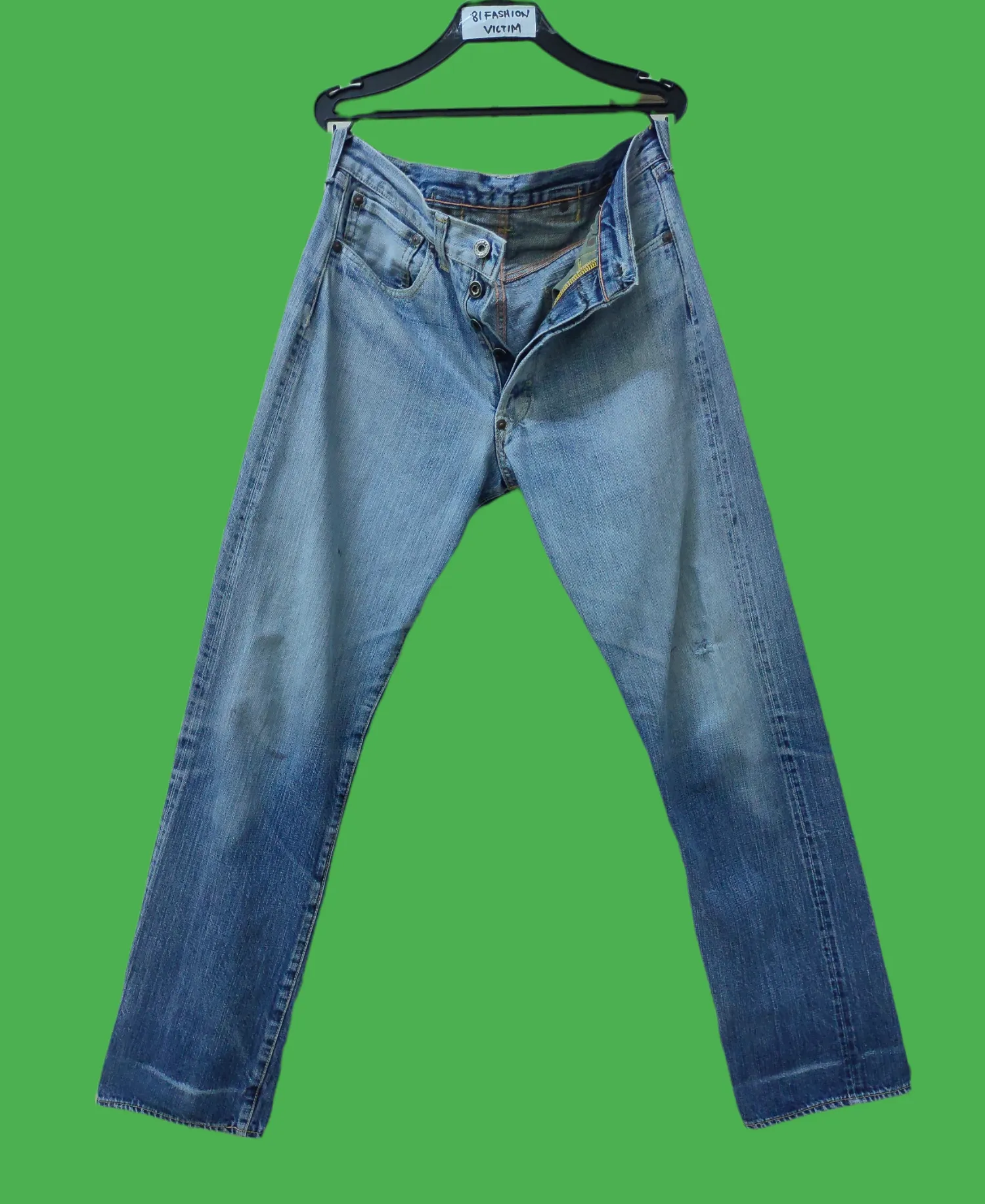 Mccoys Selvedge Redline Buckle Back Distressed Jeans