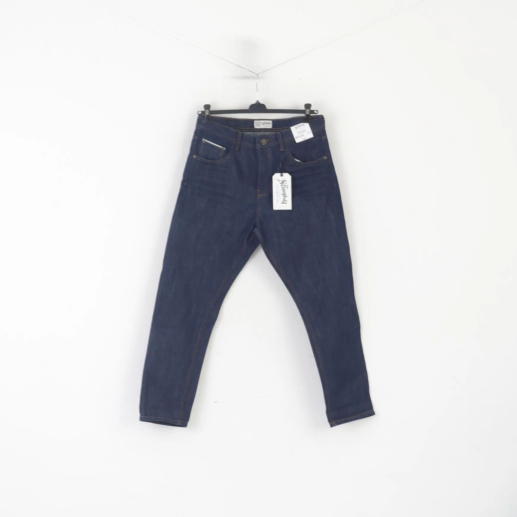 New The Stronghold Men 32 Jeans Trousers Navy Relaxed 1226
