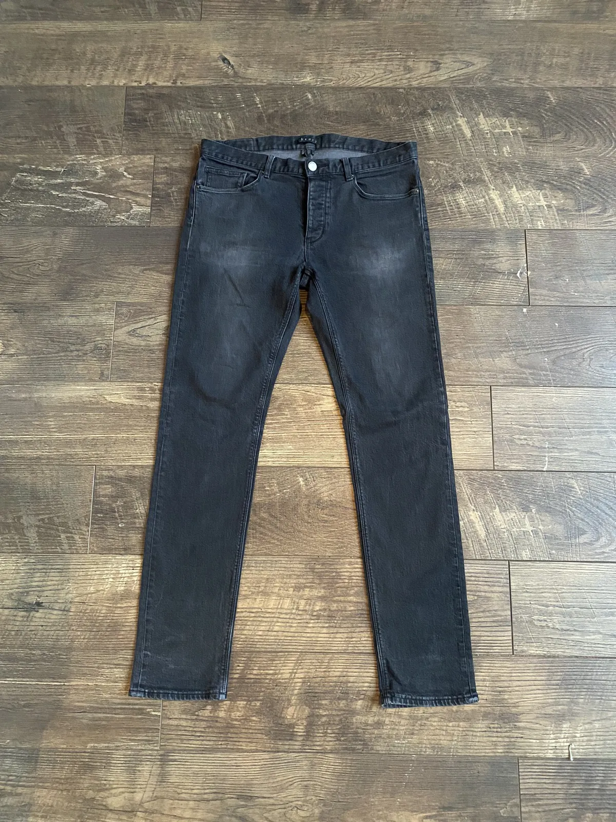 Theory stonewash black slim denim