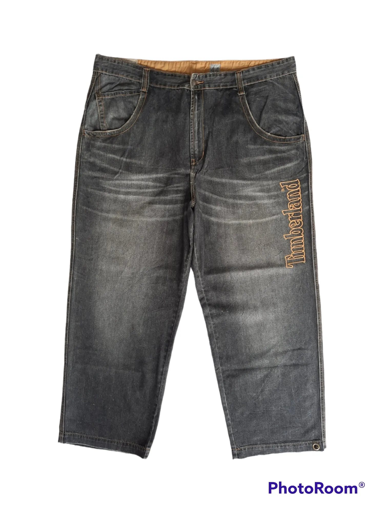 🔥Vintage Timberland spellout stonewash baggy denim jeans