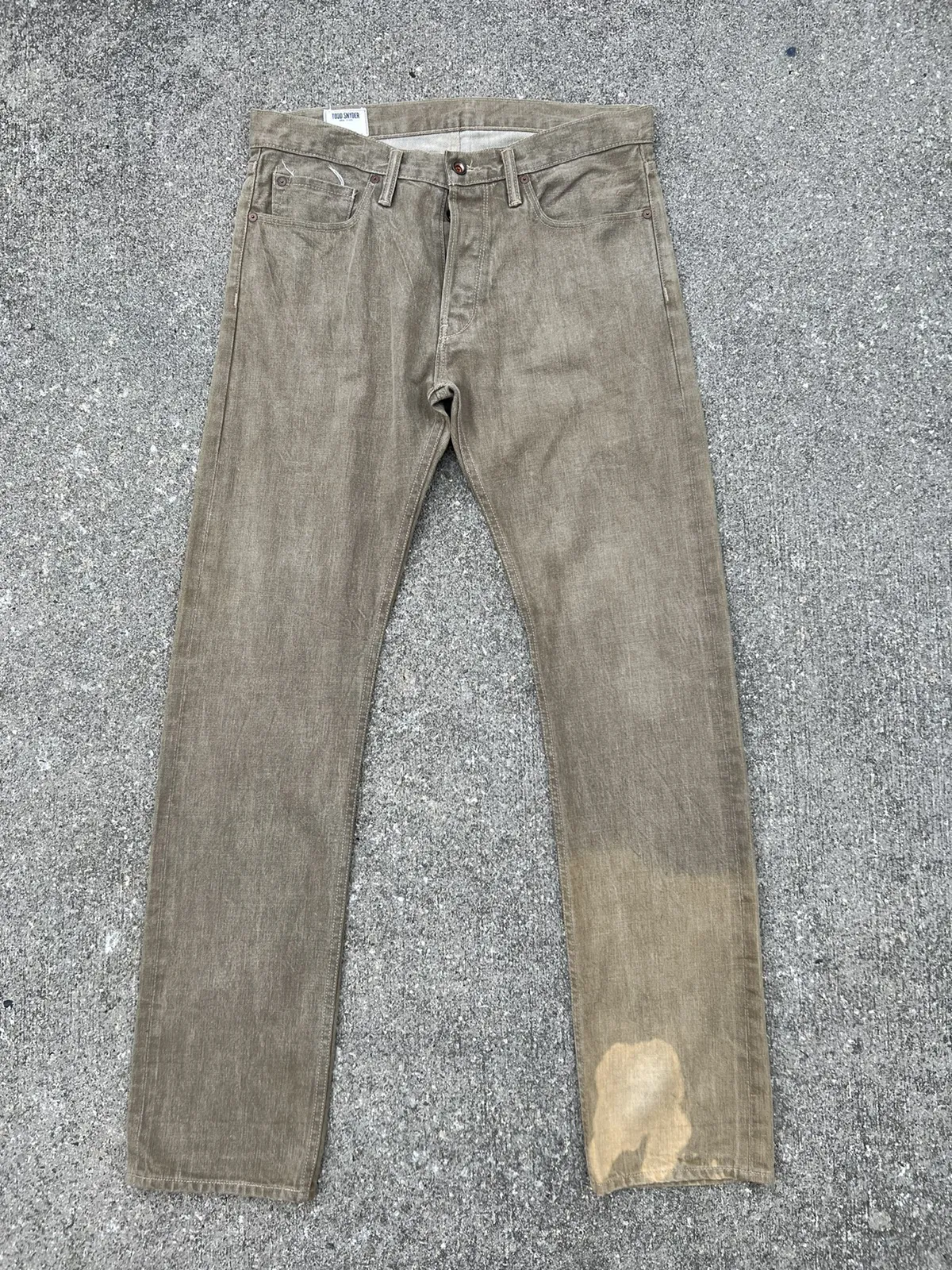 Todd Snyder NY Damaged Color Denim Selvedge Jeans
