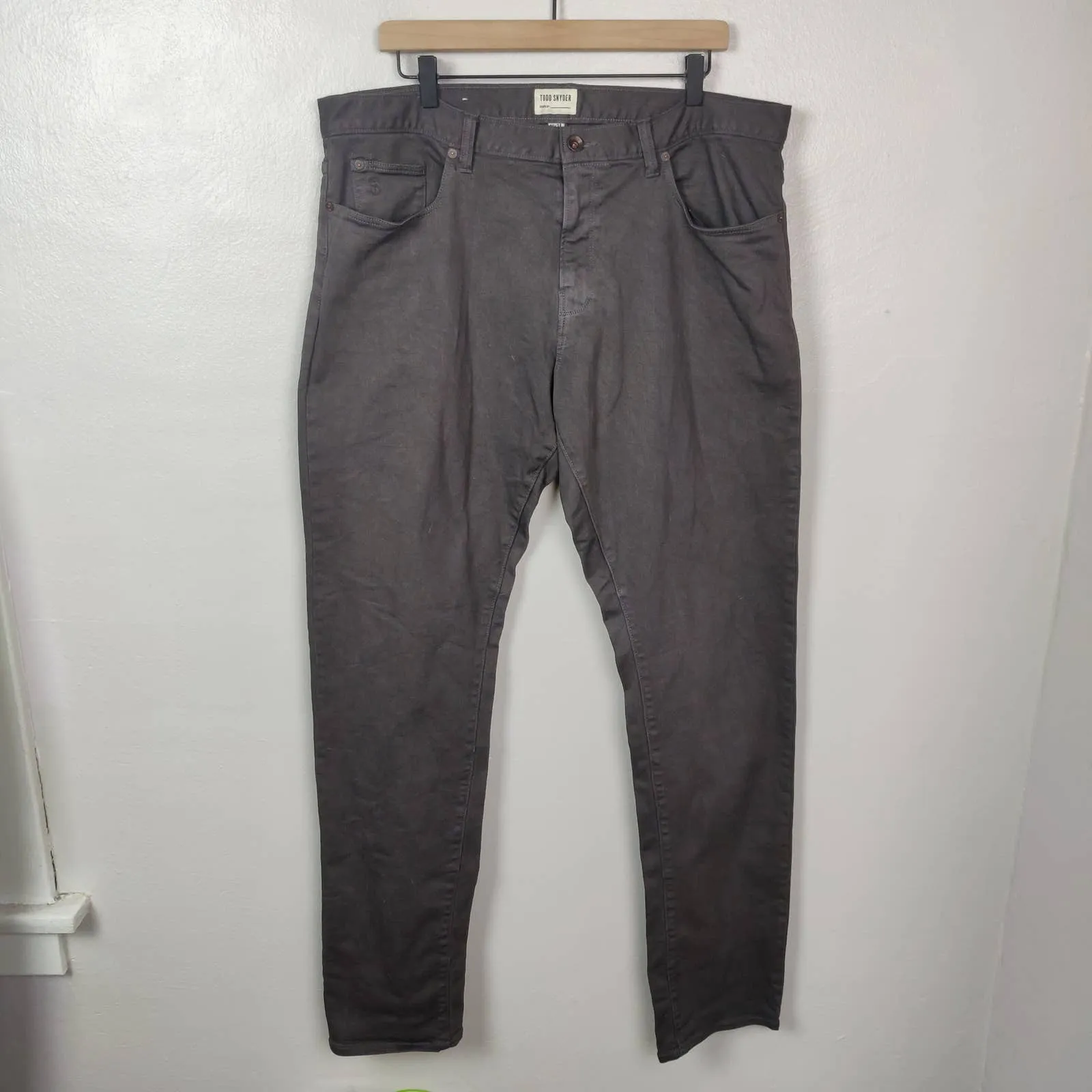 Todd Snyder Jeans 36x34 Slim Fit Gray Brown Taupe Stretch