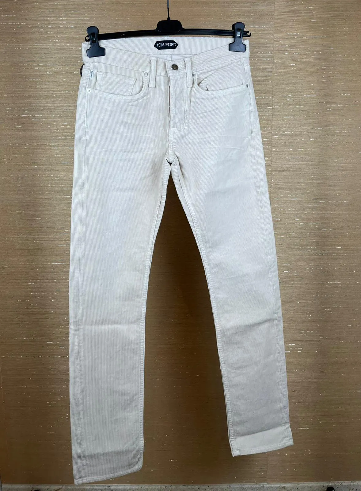 Corduroy Straight Fit Denim in Beige