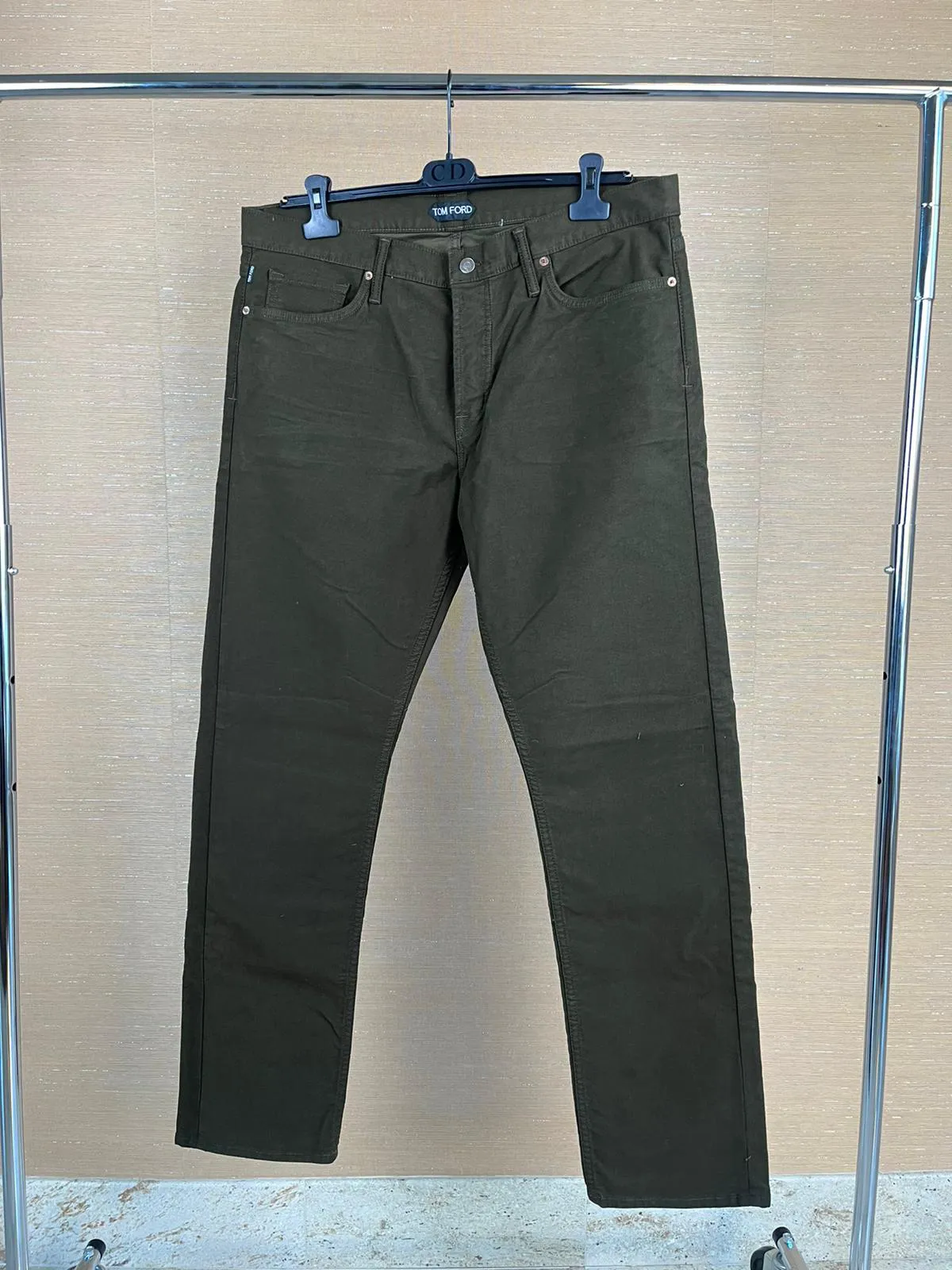 Straight Fit Denim in Dark Olive
