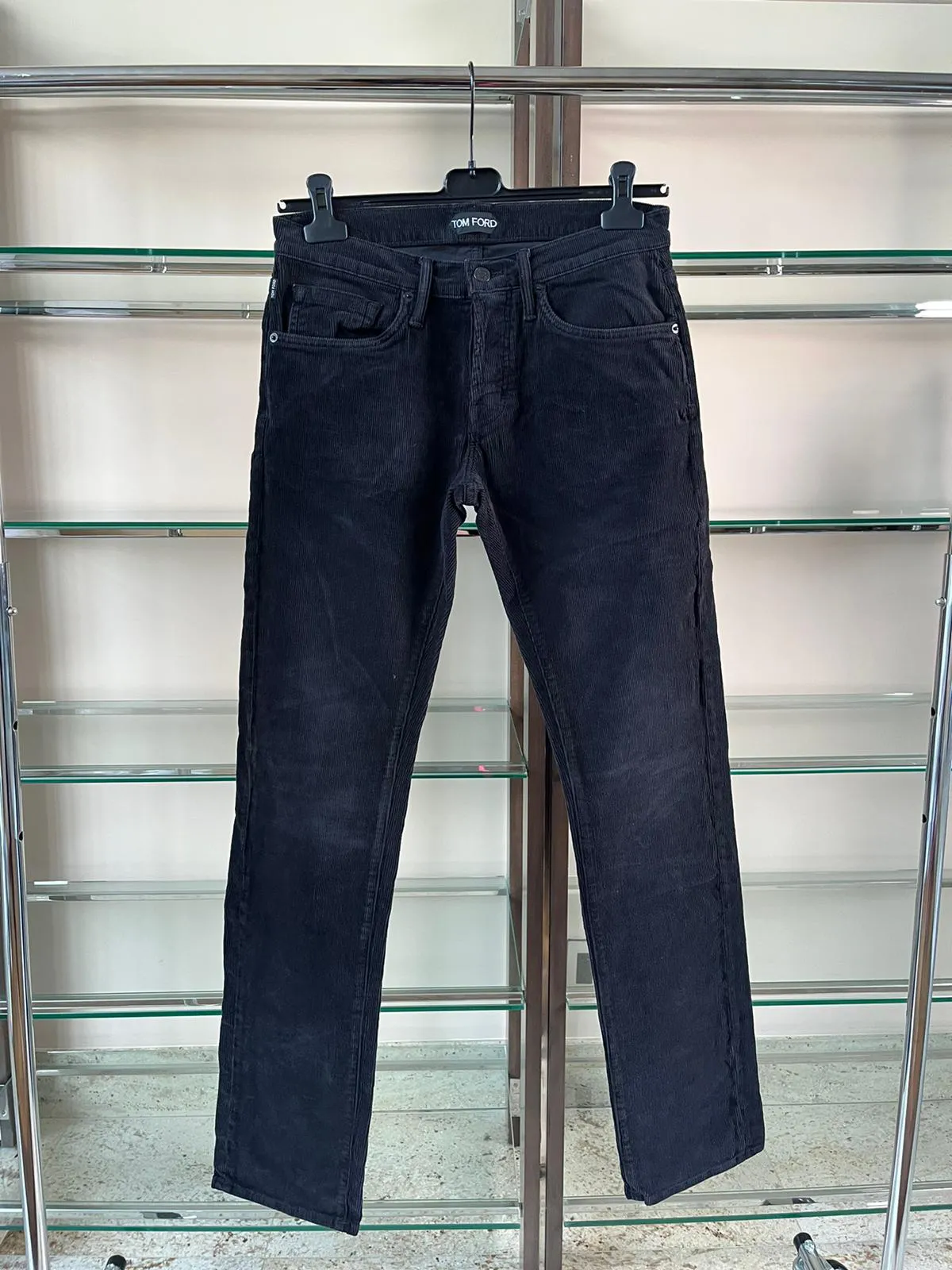 Corduroy Straight Fit Denim in Black
