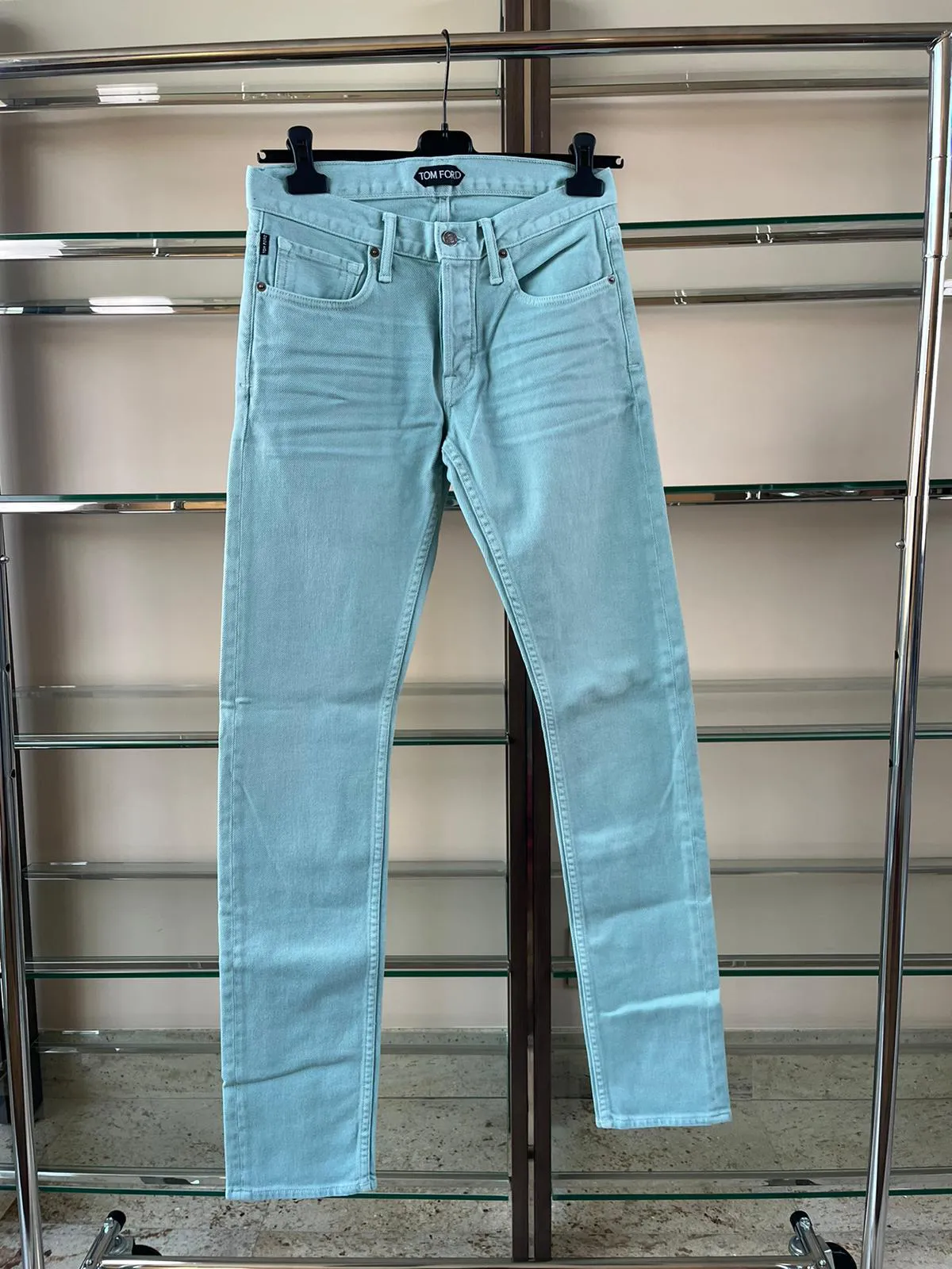 Slim Fit Denim in Turquoise