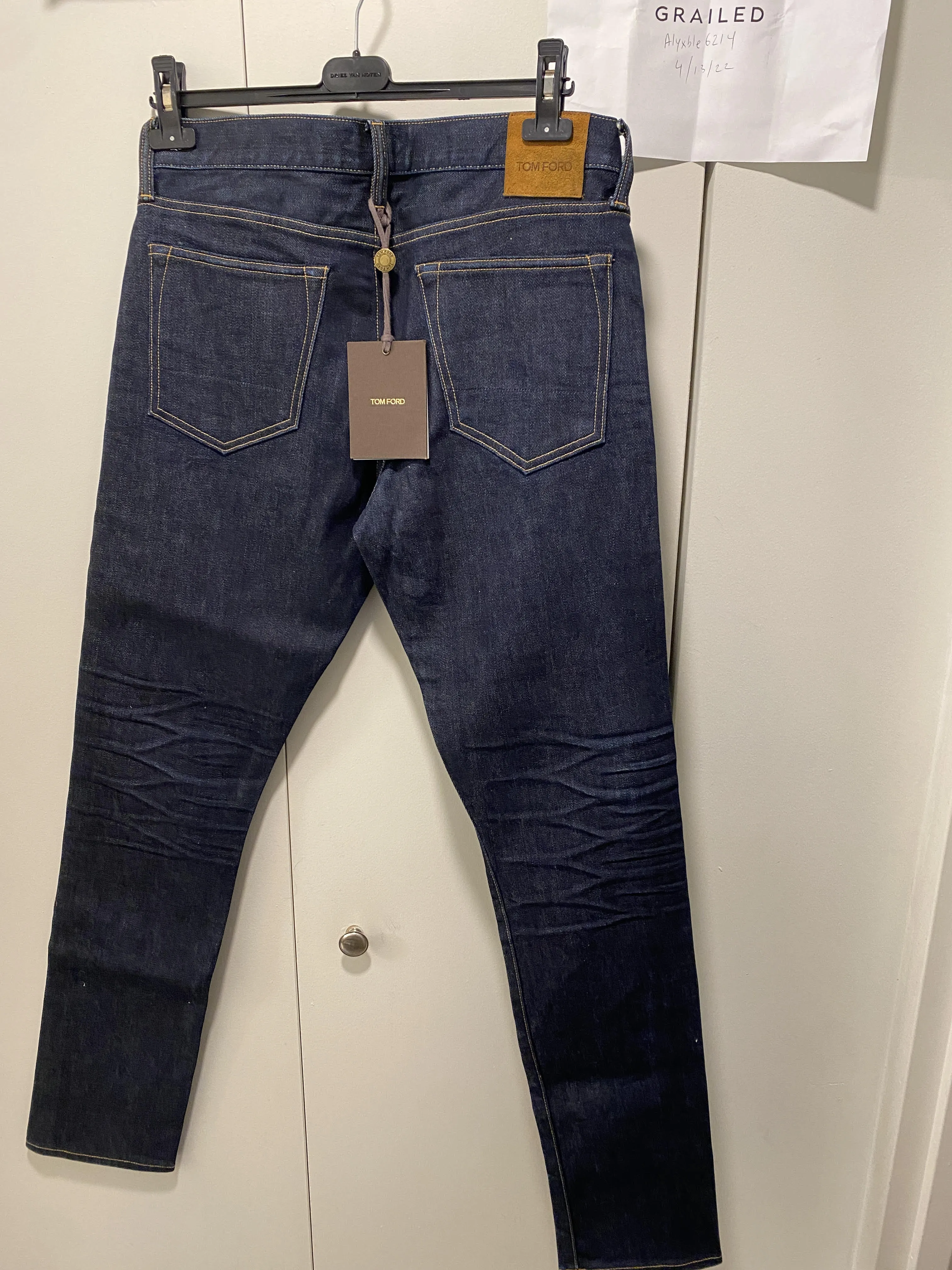 Tom ford japanese selvedge raw slim fit jeans- dark blue