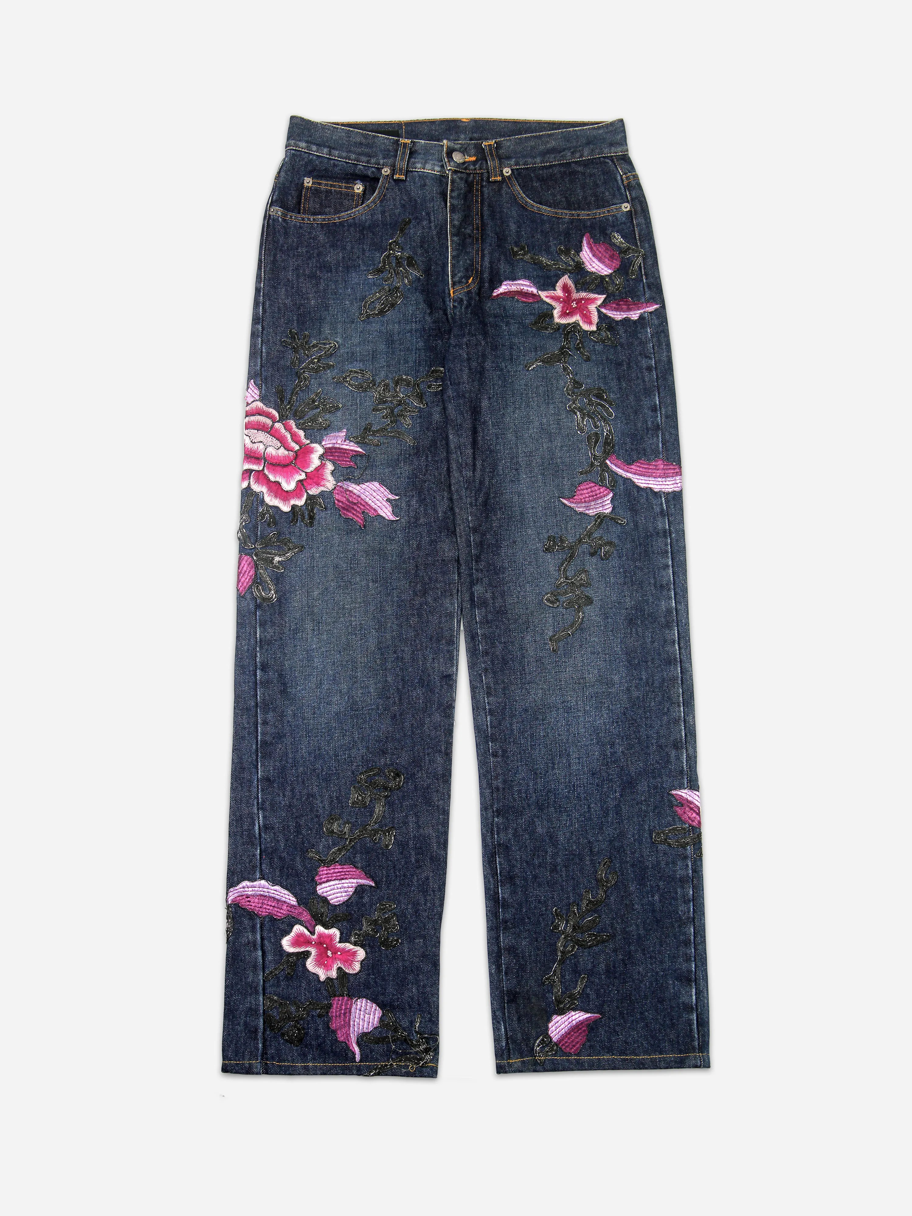 AW1999 Embroidered Floral Denim