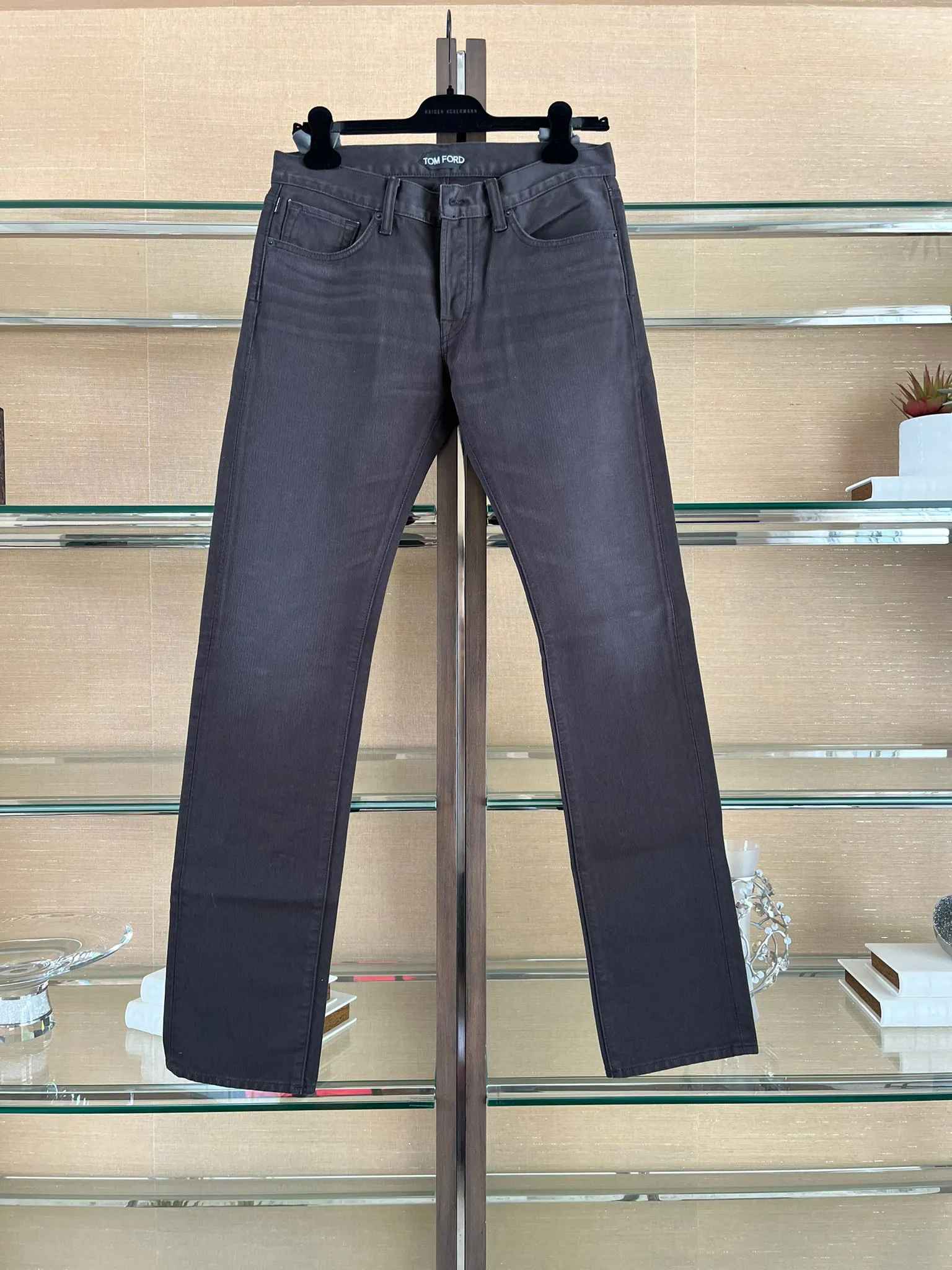 Straight Fit Denim in Washed Black