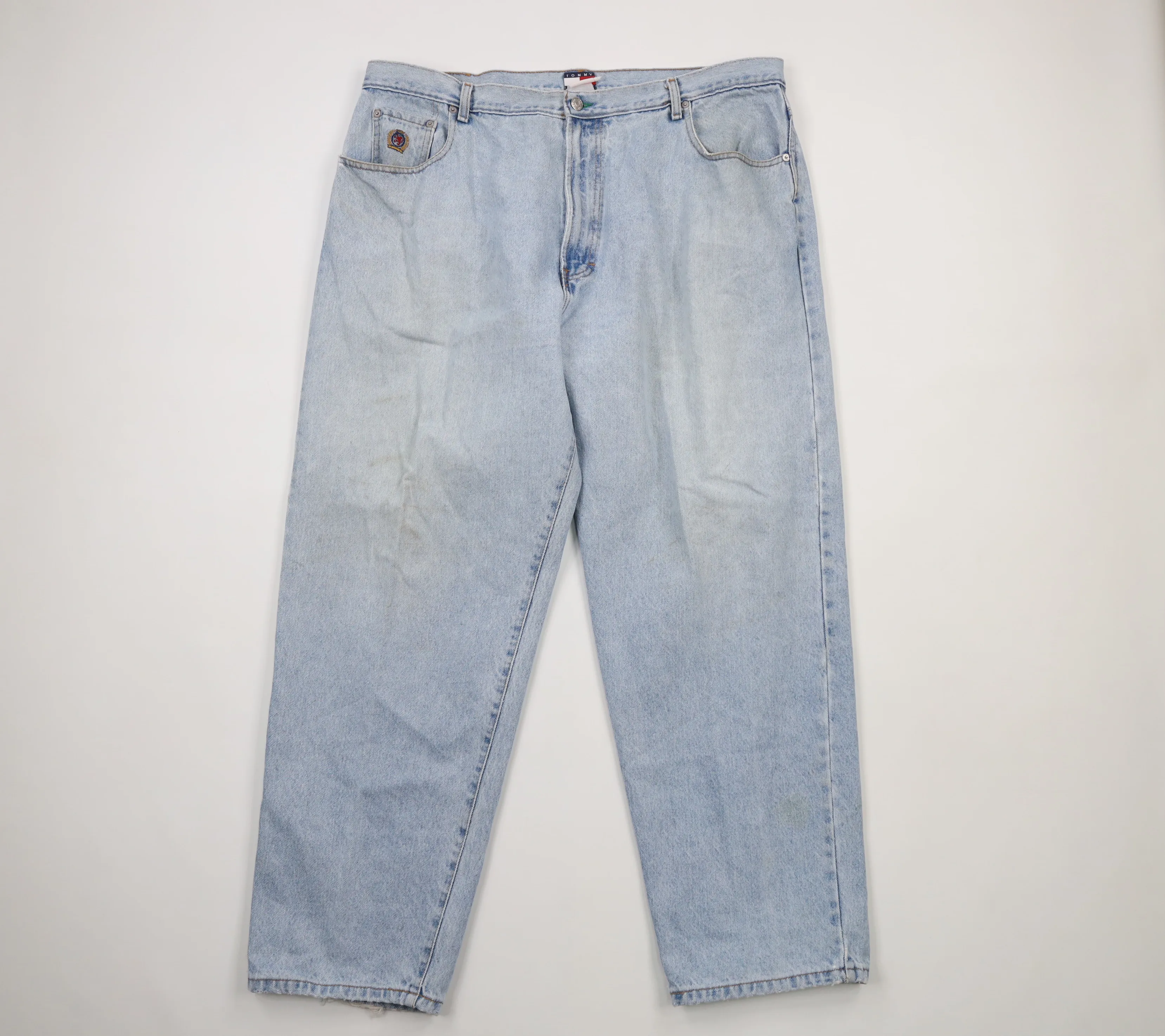 Vintage 90s Tommy Hilfiger Baggy Loose Fit Denim Jeans Blue