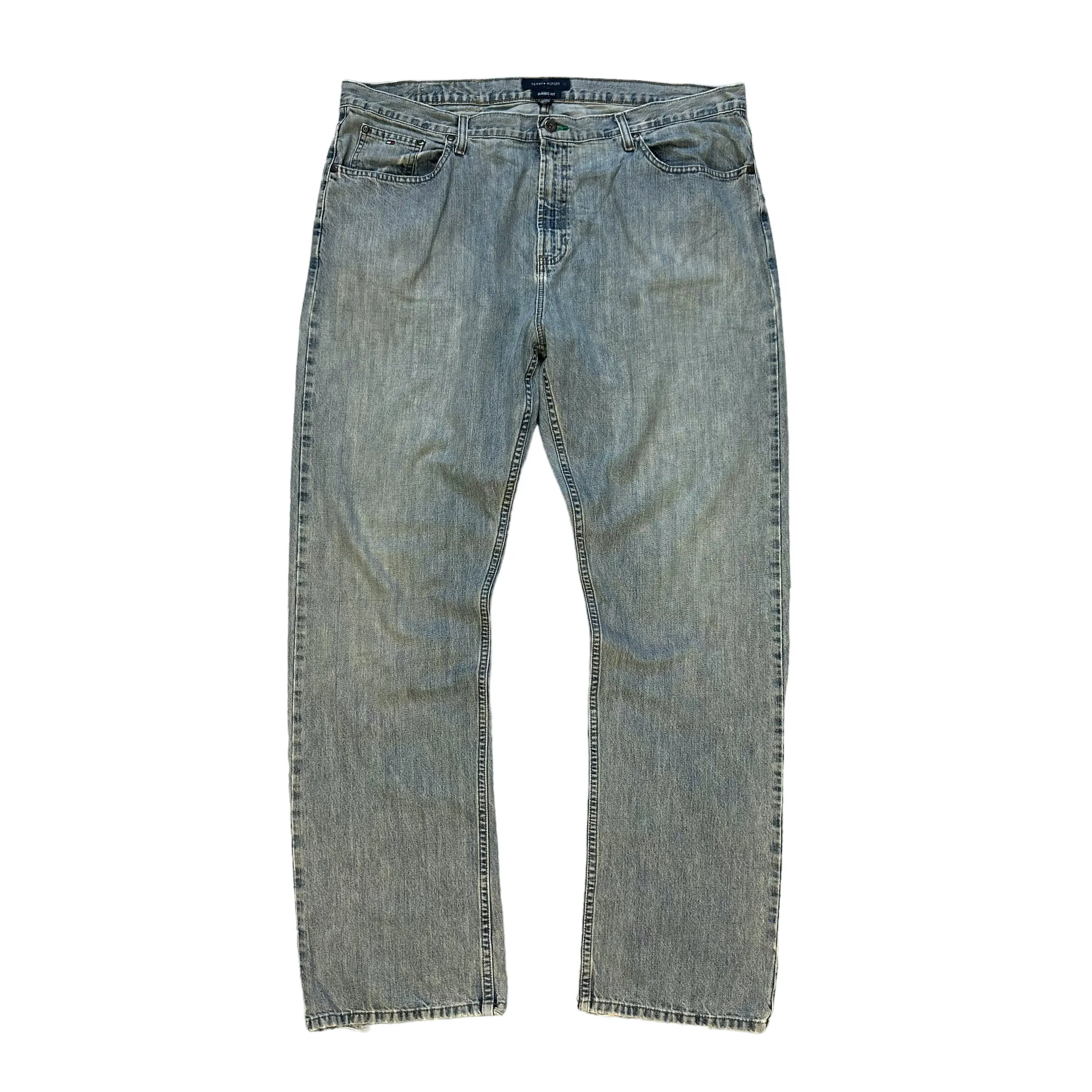 TOMMY HILFIGER CLASSIC FIT LIGHT WASH DENIM PANTS #7455-147