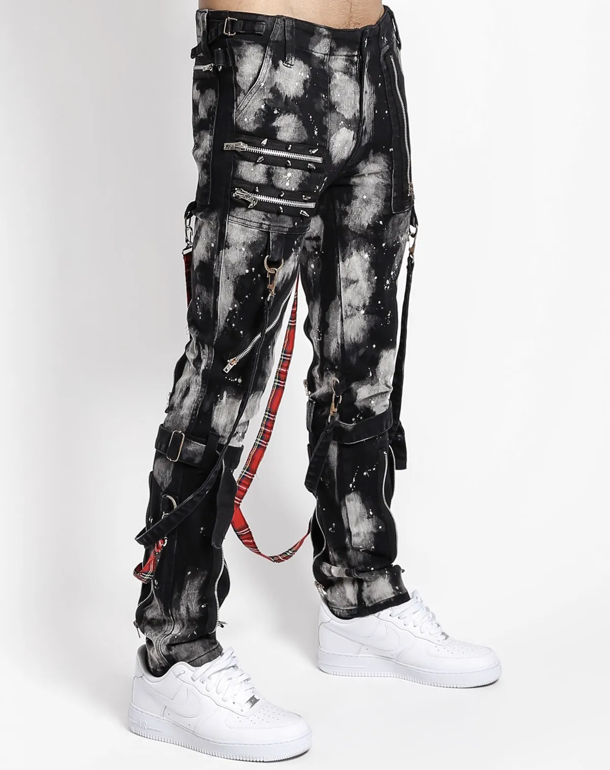 BLEACH AND STUD BONDAGE PANT