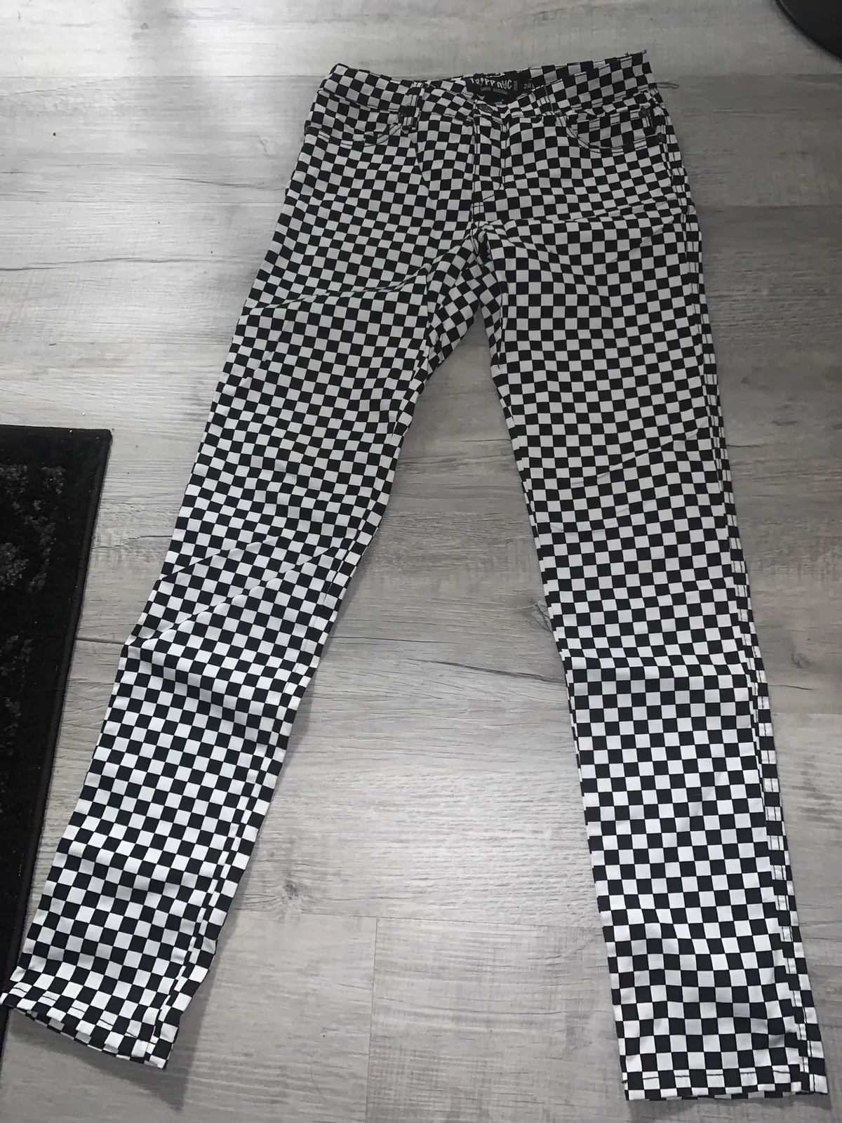 Tripp Nyc Exploited Gothic Punk Rocker Slim Checkered Jeans