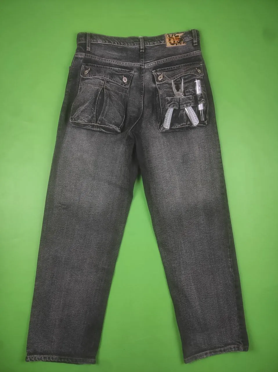 TRIPP NYC Grey Denim Cargo Jeans