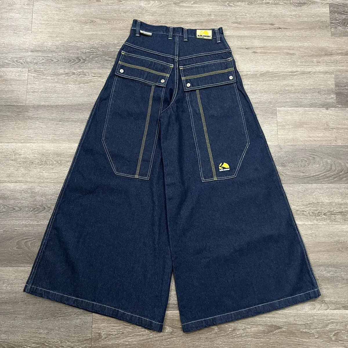Rare Vintage 90s Kikwear Rising Sun wide leg baggy rave jean