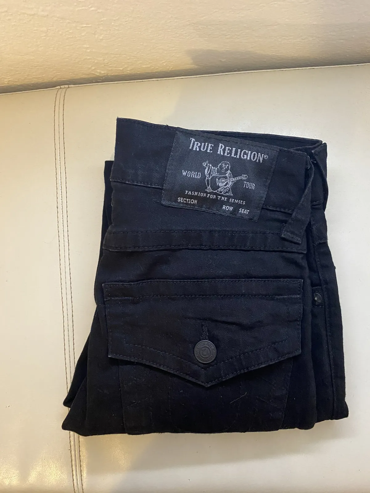True Religion Black Rocco Relaxed Skinny