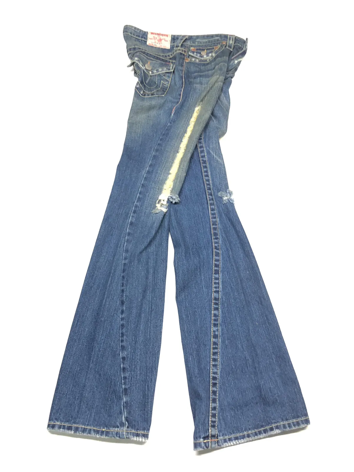 VINTAGE TRUE RELIGION JOEY FLARE DISSTRESSED DENIM USA