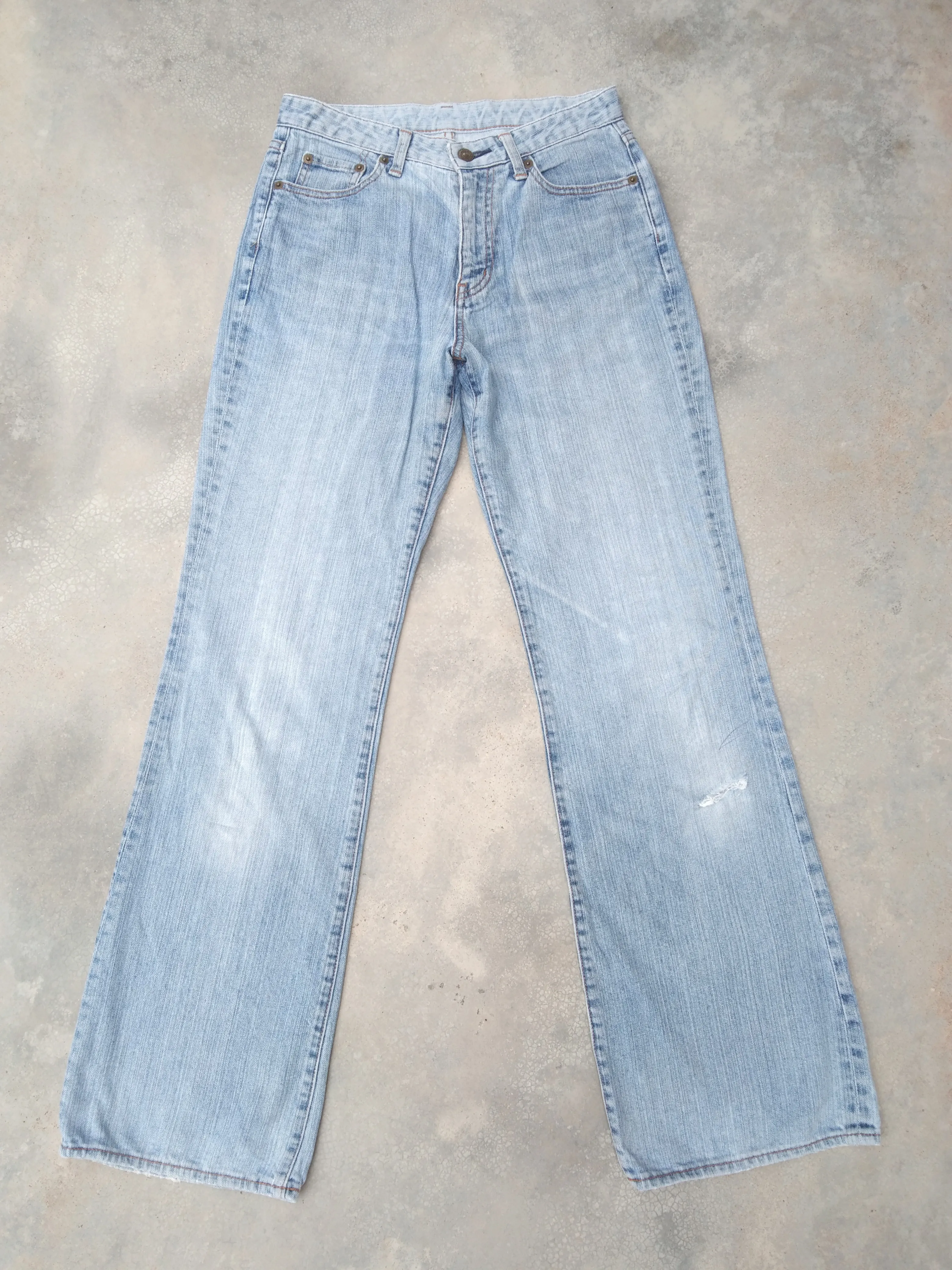 Vintage Uniqlo Distressed Flared Jeans 27x30.5