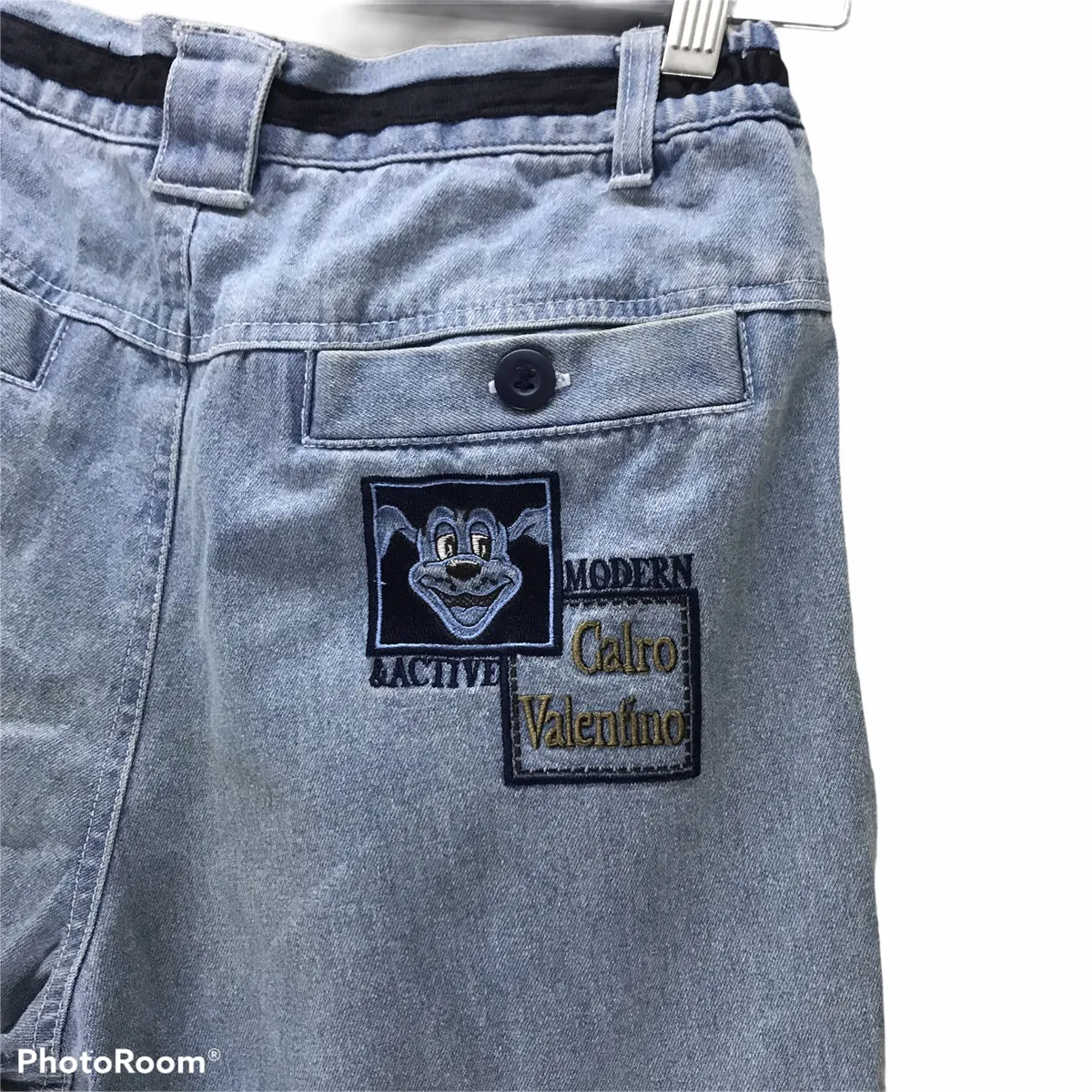 Vintage Calro Valentino Denim Trouser Pants Embroidery