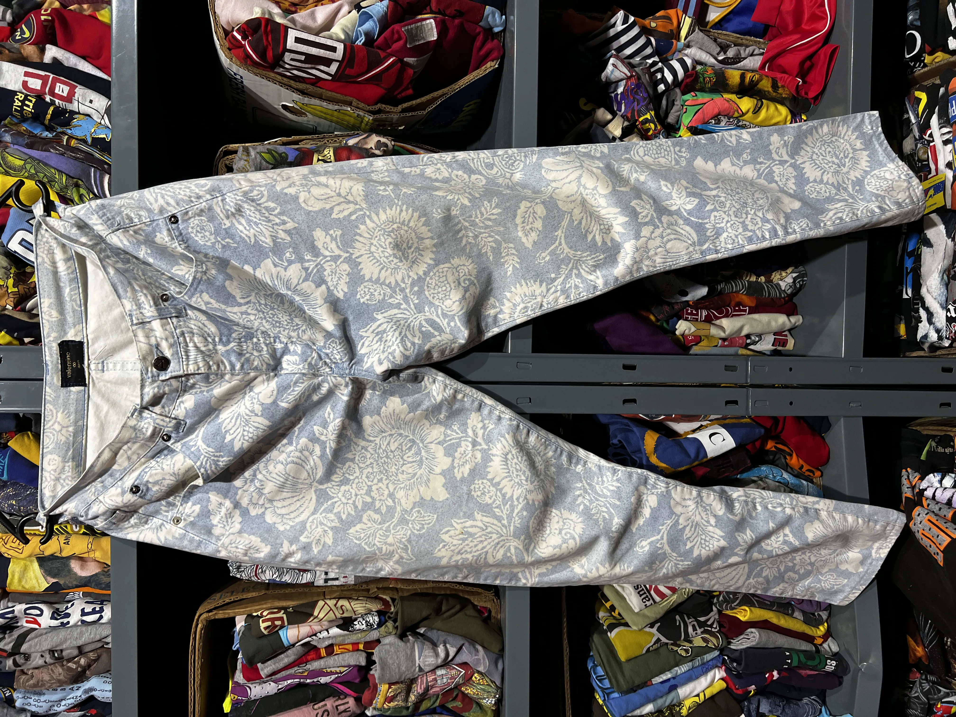90s Vintage Valentino flower print jeans size 33 Made Italy