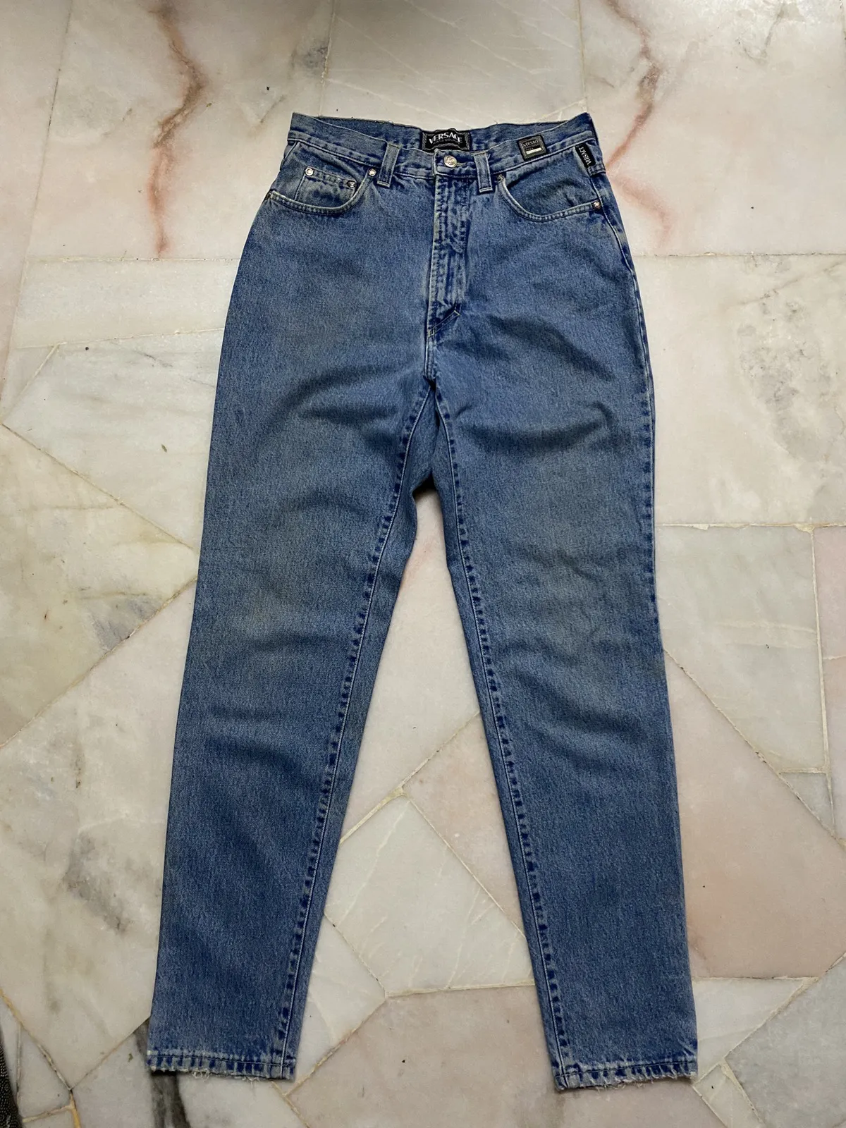 ⚡️VINTAGE VERSACE JEANS HIGH WAIST DISTRESS FADED WASH