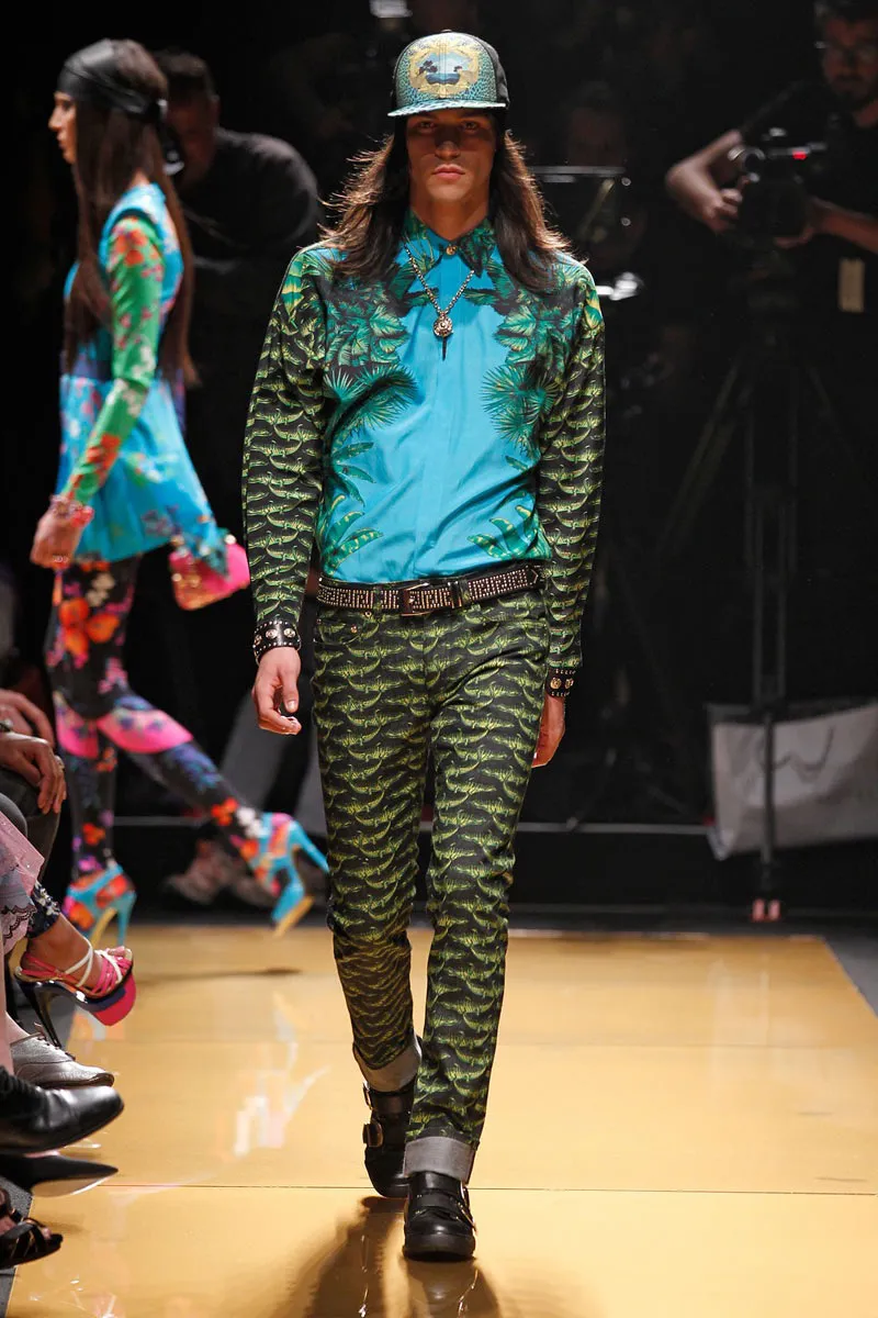 FW11 Versace X H&M Crocodile All Over Printed Denim Pants