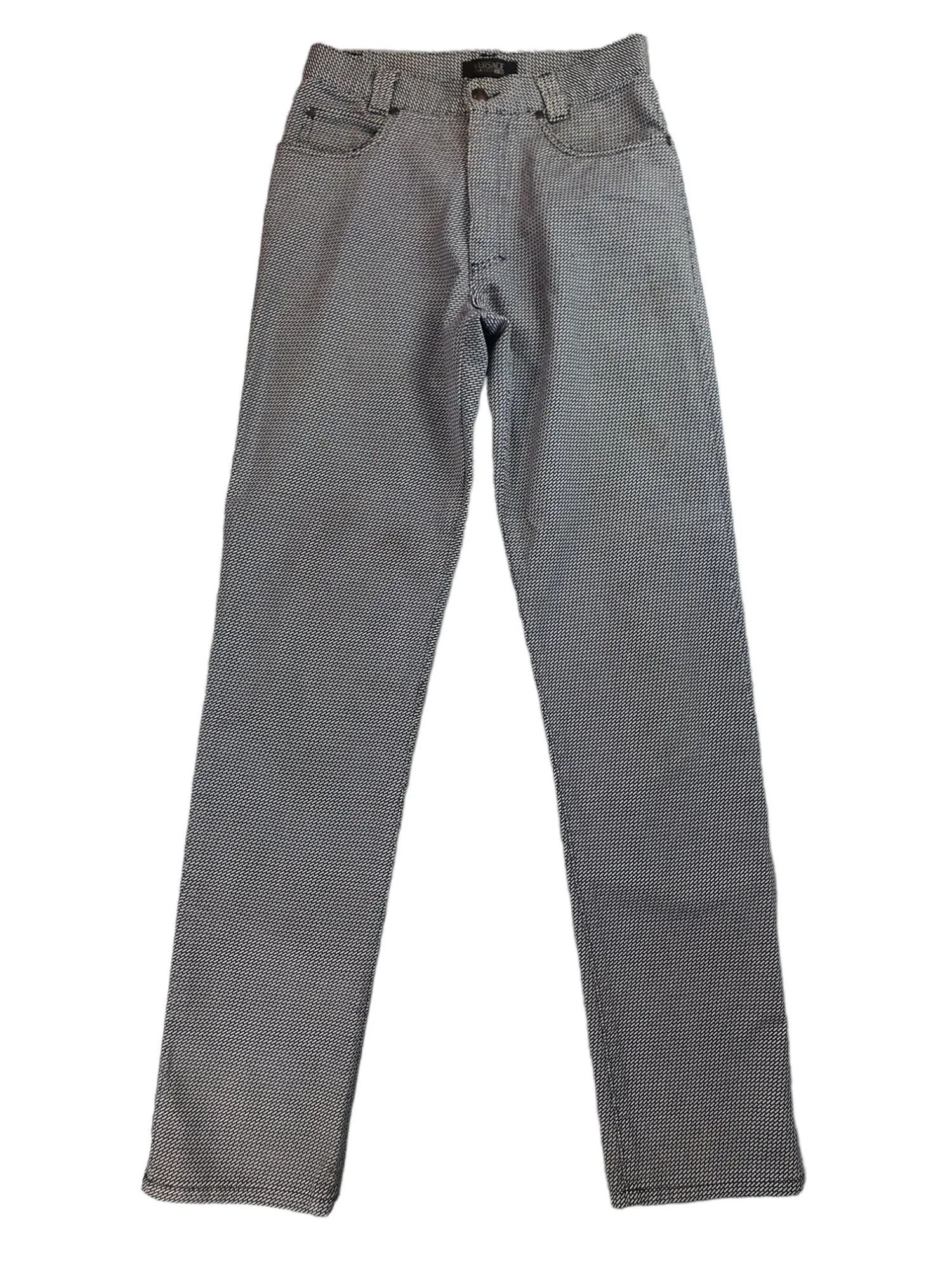 Versace Classic V2 White Blue Patterned Pants W28L33
