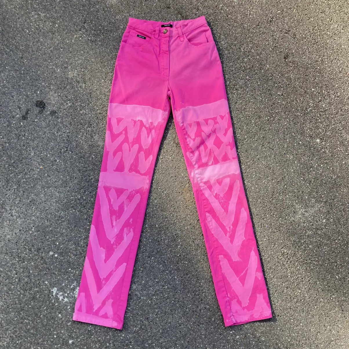 Versace Classic Jeans Pink Custom 28 Made in Italy