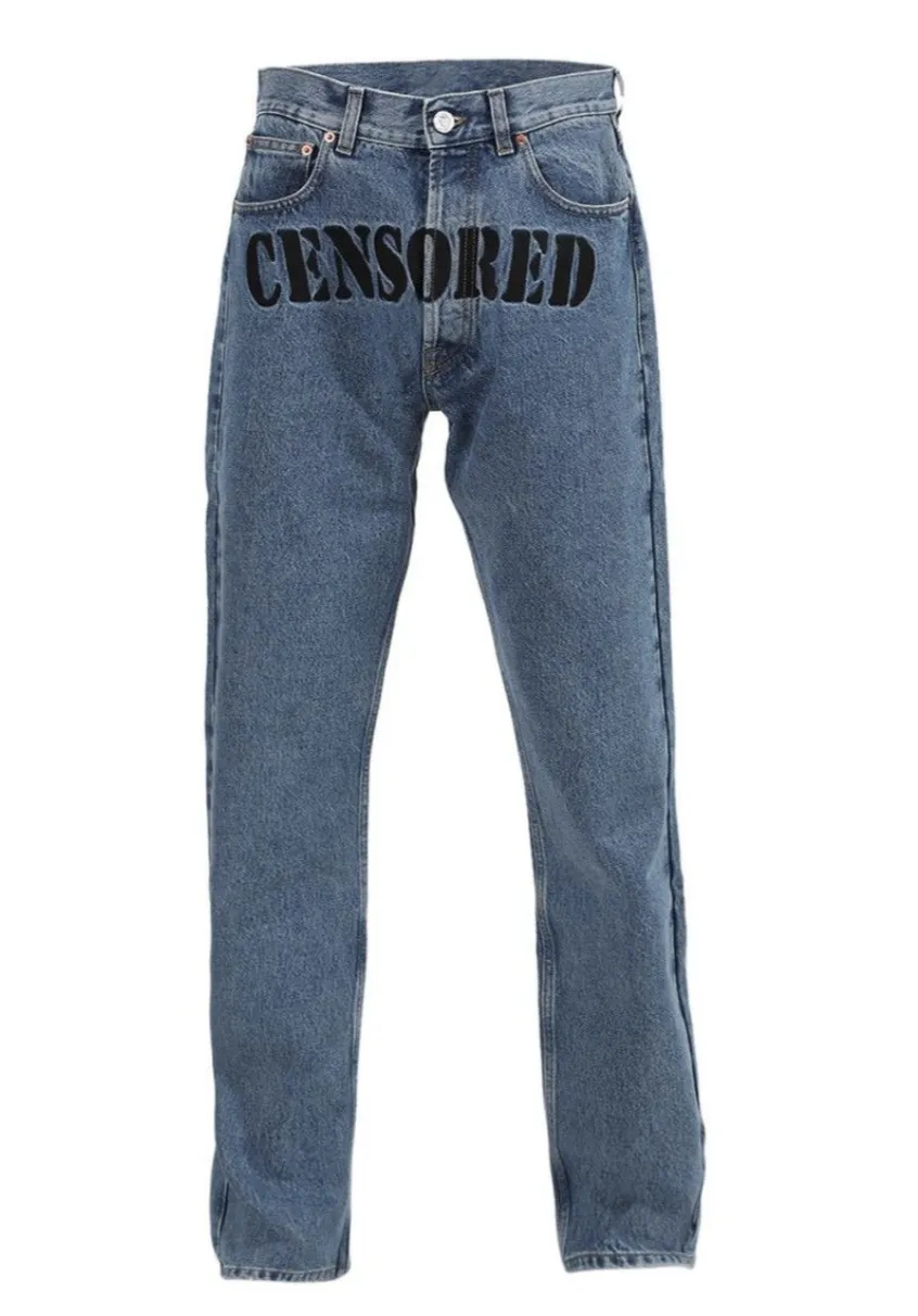 VETEMENTS FW2020 CENSORED JEANS