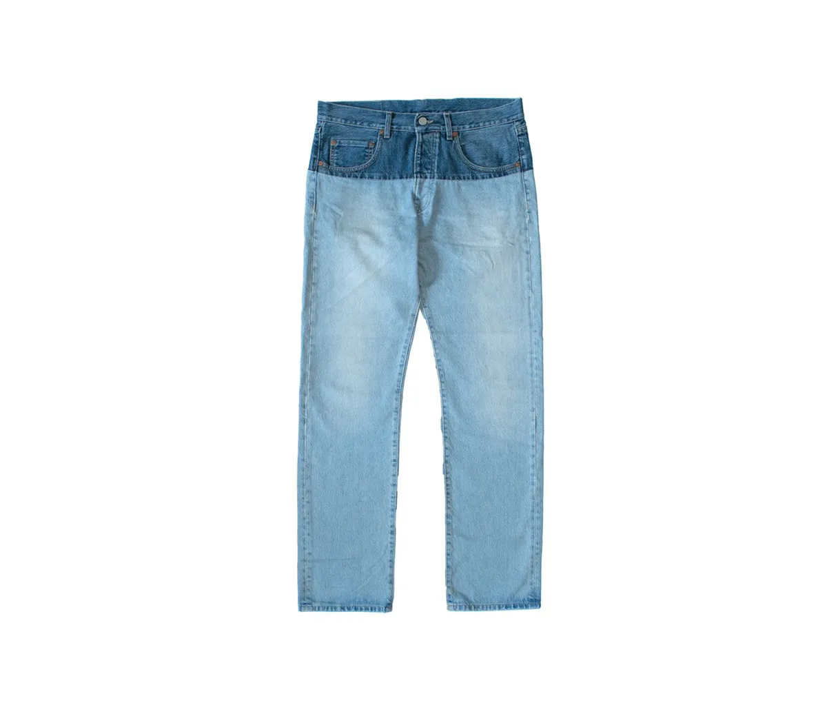 VETEMENTS SS2019 Split Blue Reworked Denim Trousers