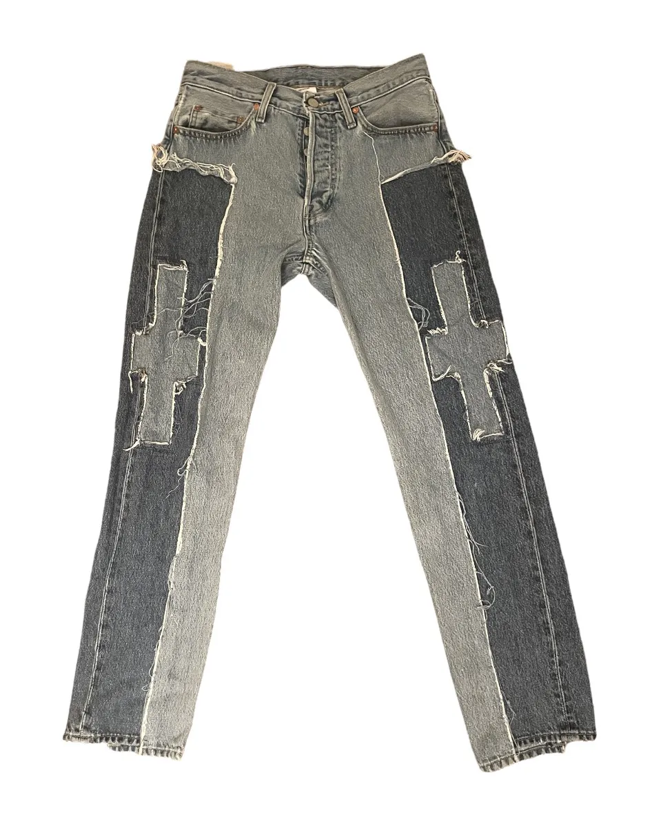 Vetements Cross Patchwork Denim Jeans