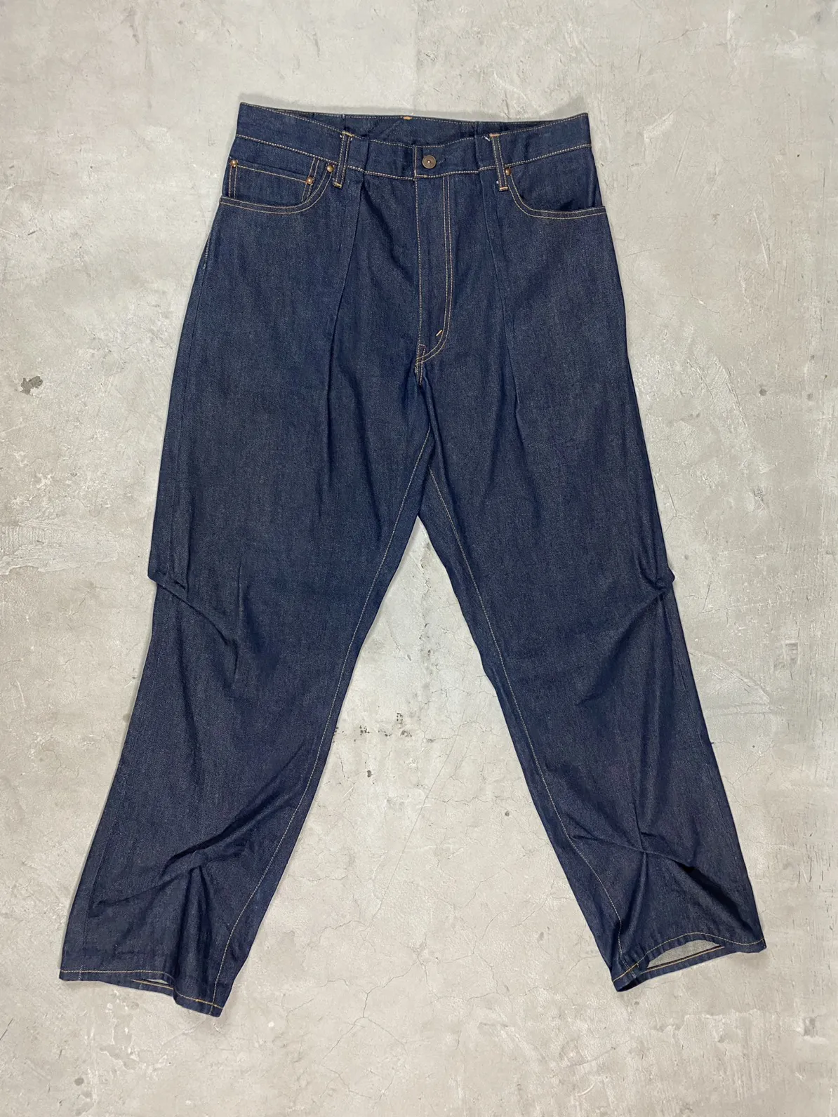 Visvim Crazy Randomly Pleated Baggy Selvedge "Muir" Denim