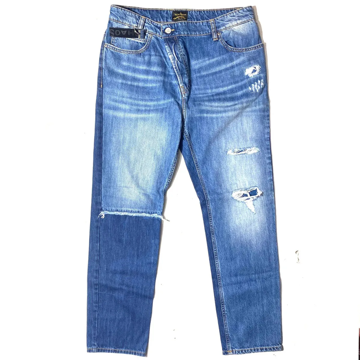 Vivienne Westwood Anglomania blue jeans w cuts & stone wash
