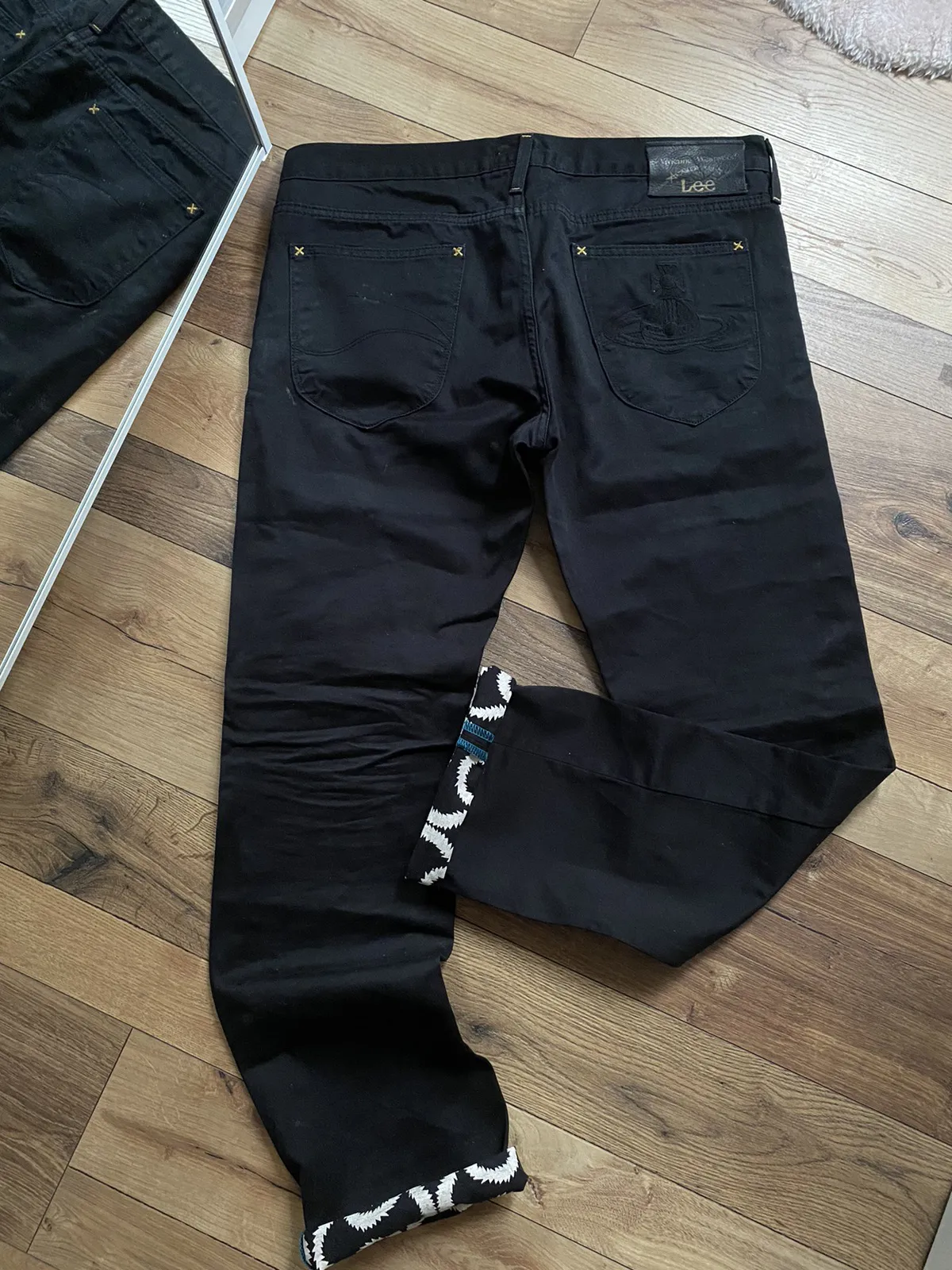 Vivienne Westwood & Lee Jeans Pants Big Logo very rare