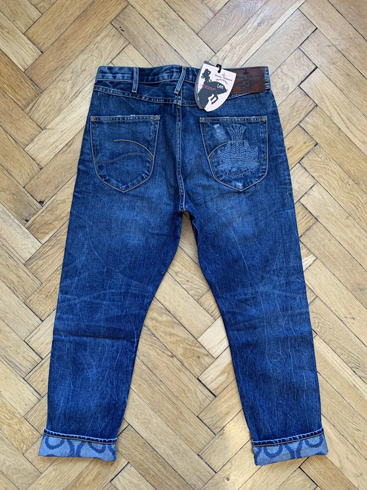Vivienne Westwood Anglomania low crotch big logo denim
