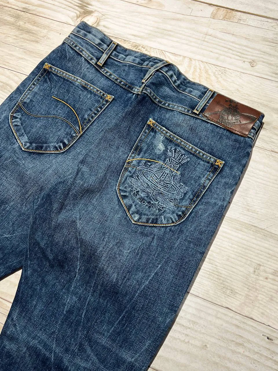 NEW Vivienne Westwood X Lee Anglomania Denim Jeans Big Logo