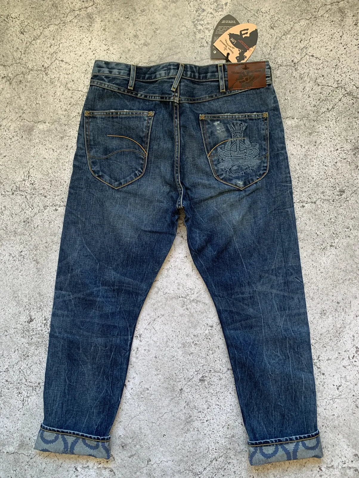 Vivienne Westwood Anglomania low crotch big logo denim