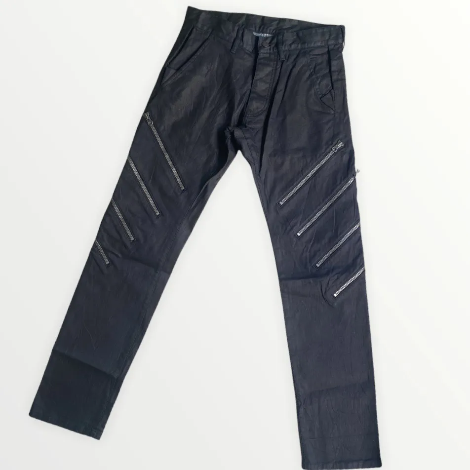 Resin Black Coated Zip Denim