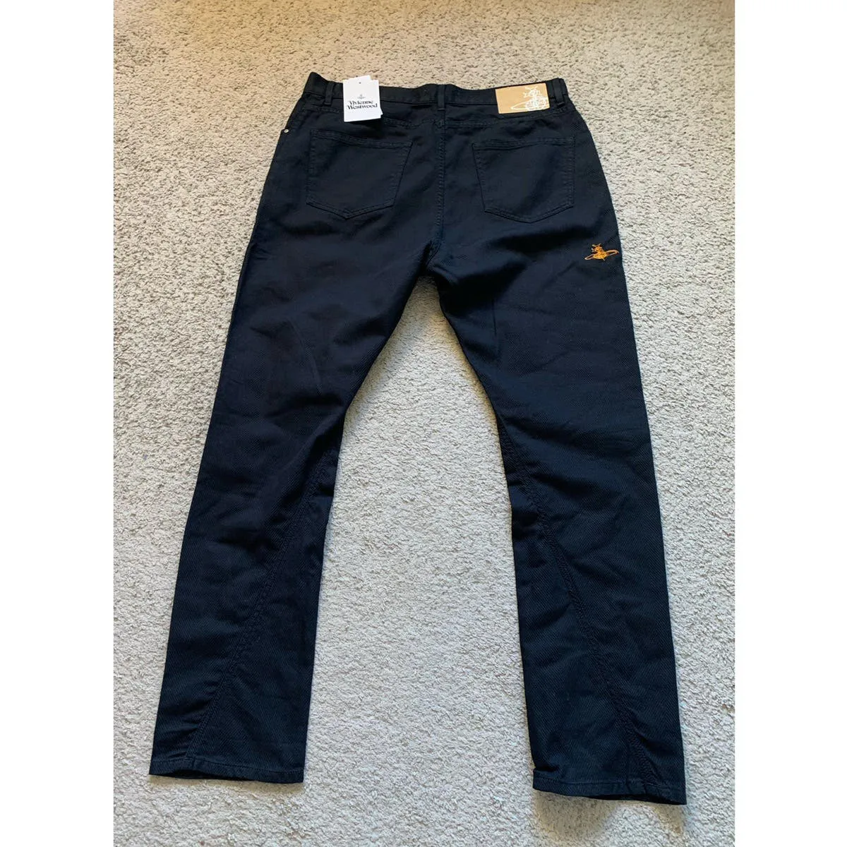 VIVIENNE WESTWOOD LOGO BLACK JEANS