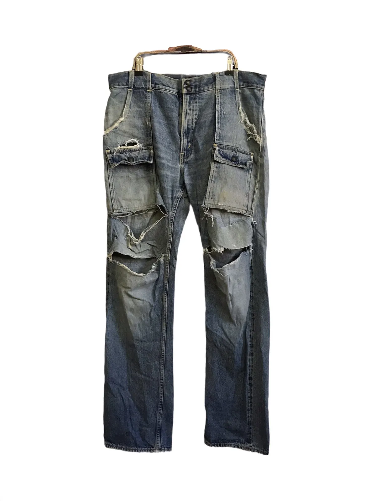 Warehouse Distressed Bush Pants Ripped Selvedge