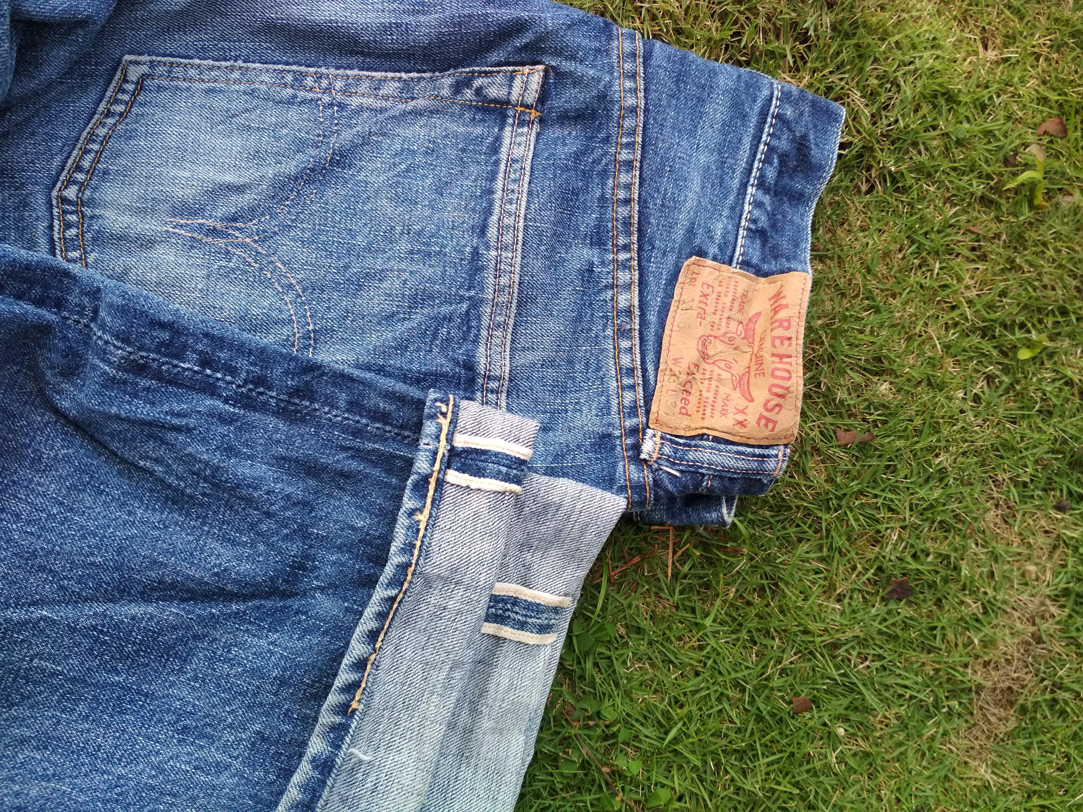 Vintage distressed denim warehouse genuine selvedge jeans