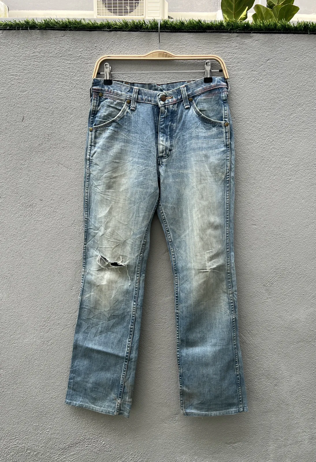 WRANGLER Boot Cut Distressed Jeans Pants