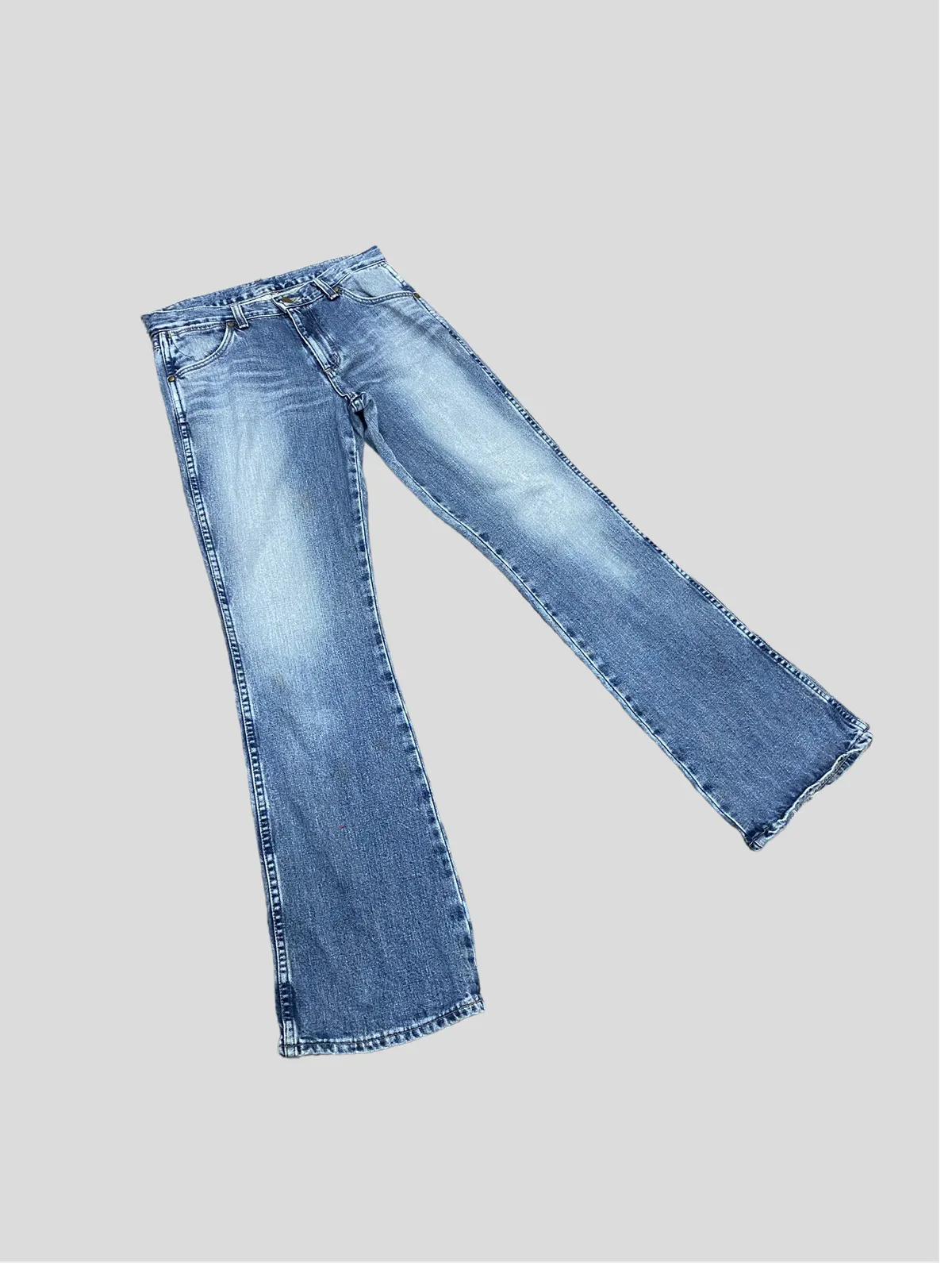 VINTAGE WRANGLER FLARED BOOTCUT DISTRESSED DENIM