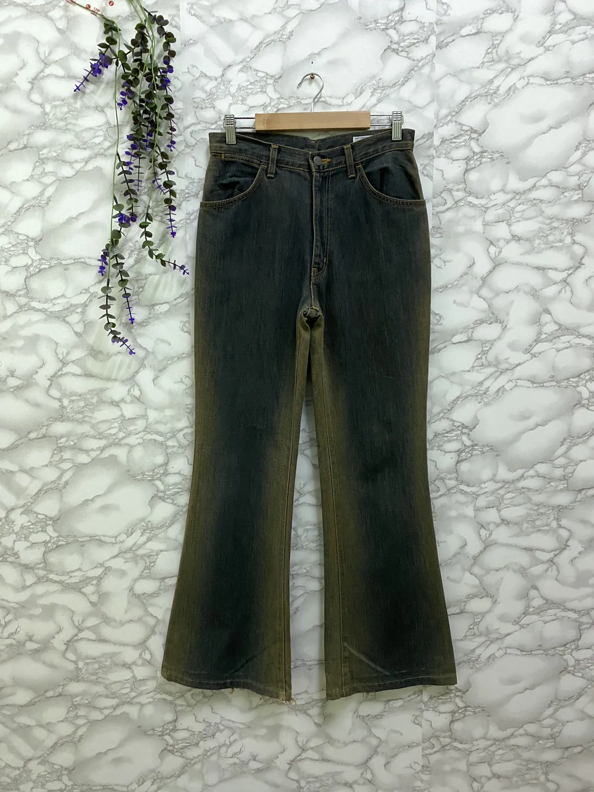 VINTAGE WRANGLER SUN FADED FLARED BOOTCUT DENIM
