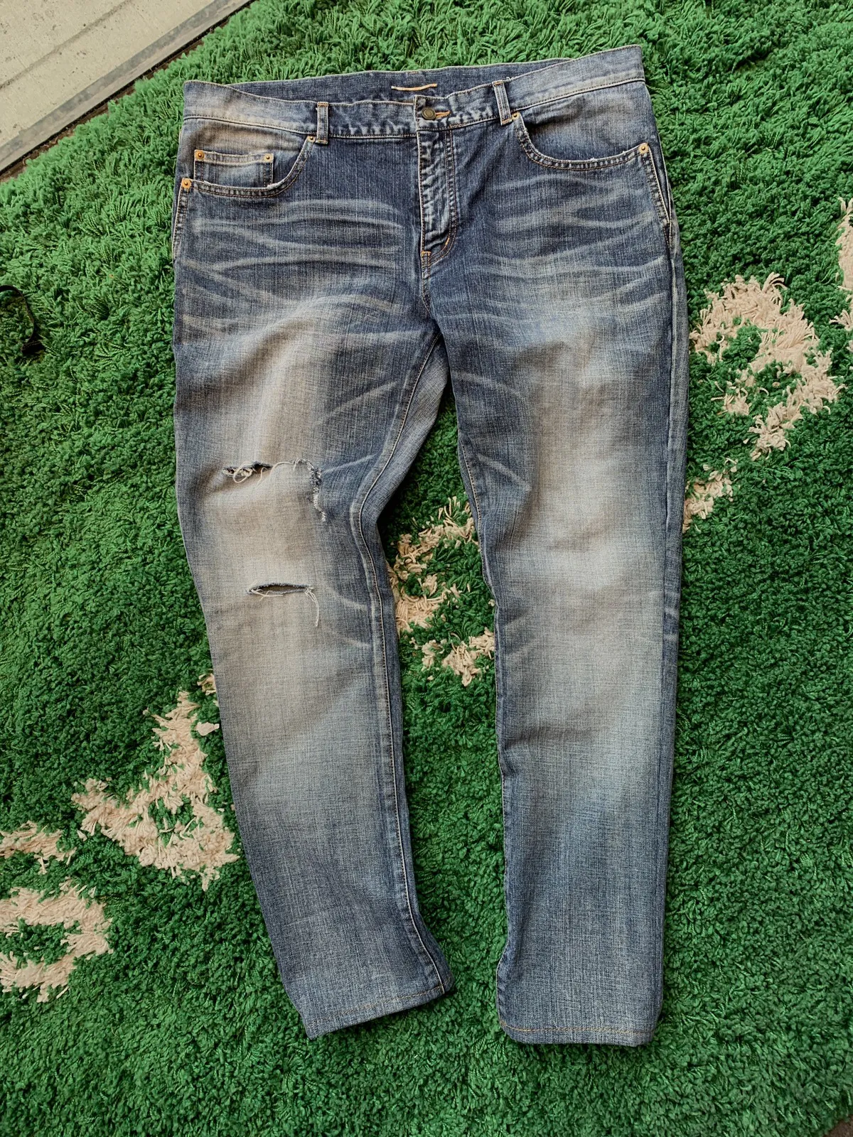 Y.S.L washed embroidered Jeans