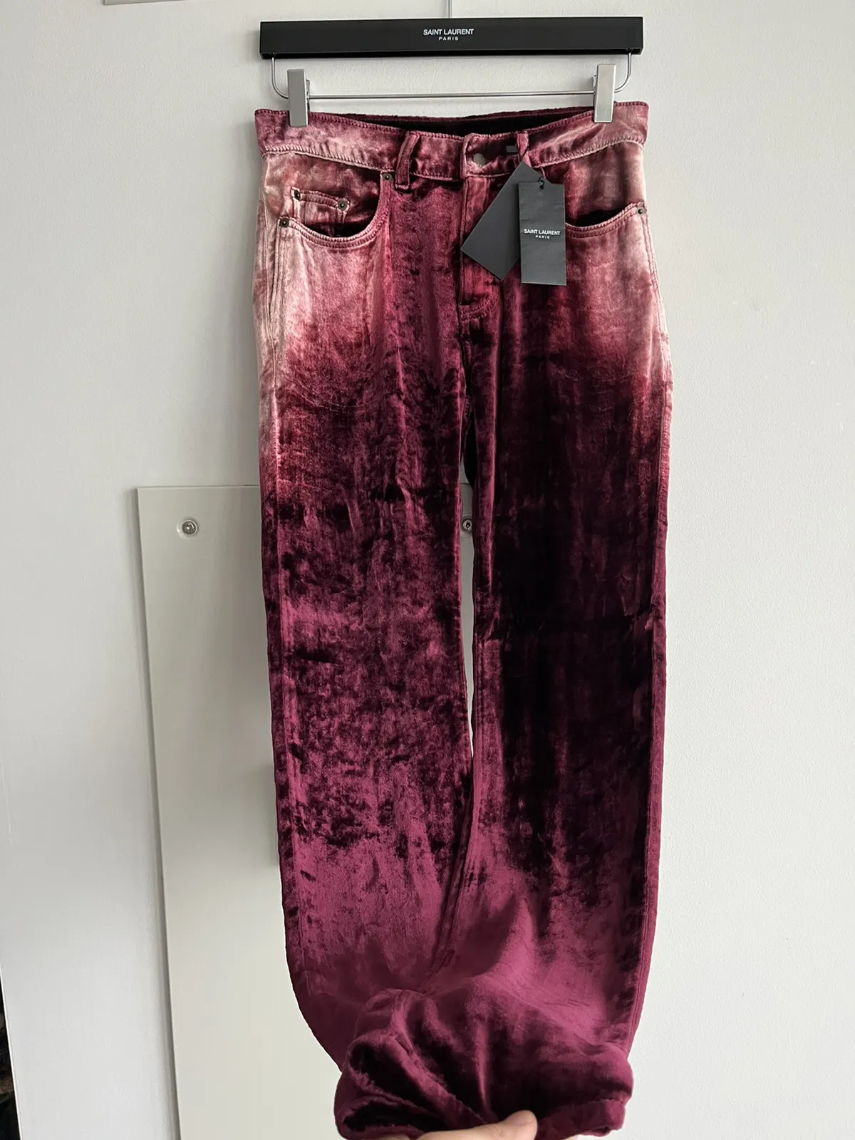 Brand New Super Runway $2k Value Velour Viscose Silk Pant